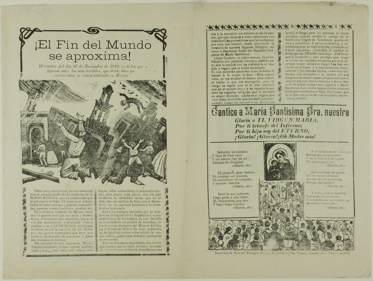 El fin del mundo se aproxima (The End of the World is Approaching) - José Guadalupe Posada, Poster Print Wall Art