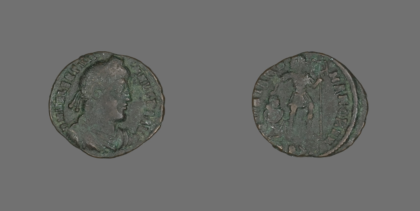 Coin Portraying Emperor Valentinian I - Roman, Poster Print Wall Art