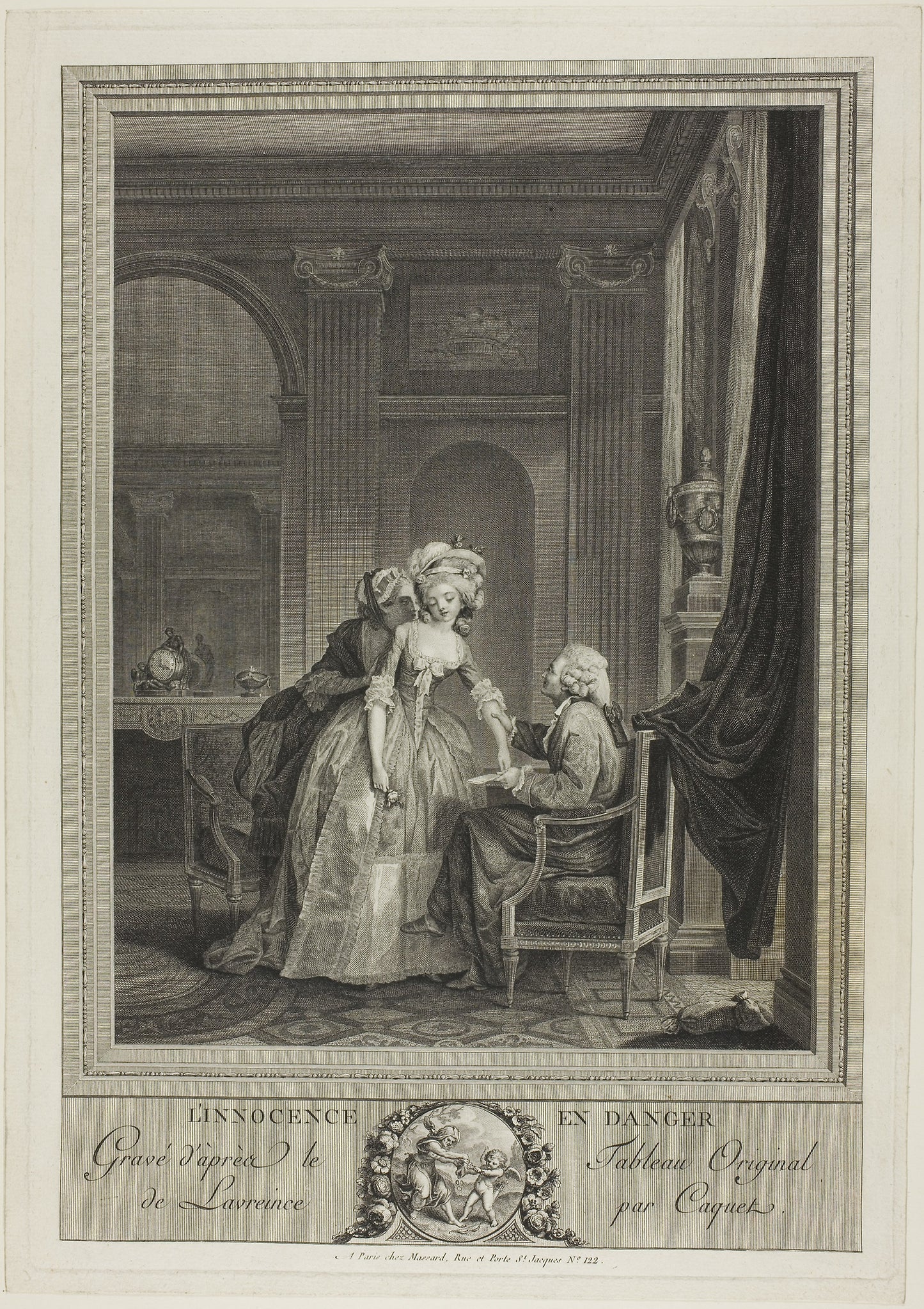 Innocence in Danger - Jean Gabriel Caquet (French, 1749-1802), Poster Print Wall Art