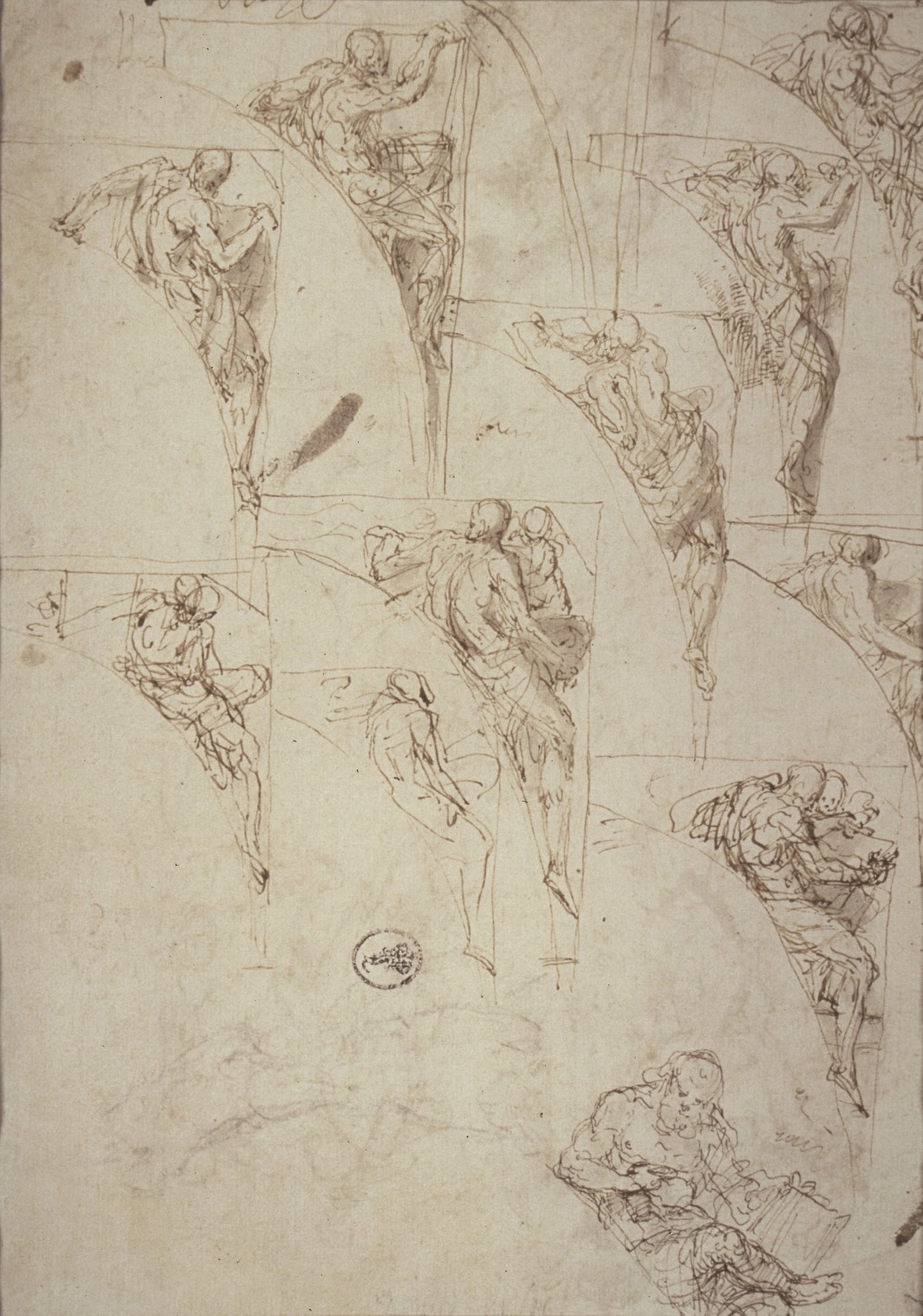 Studies for Prophets in Spandrels - Aurelio Luini, Poster Print Wall Art