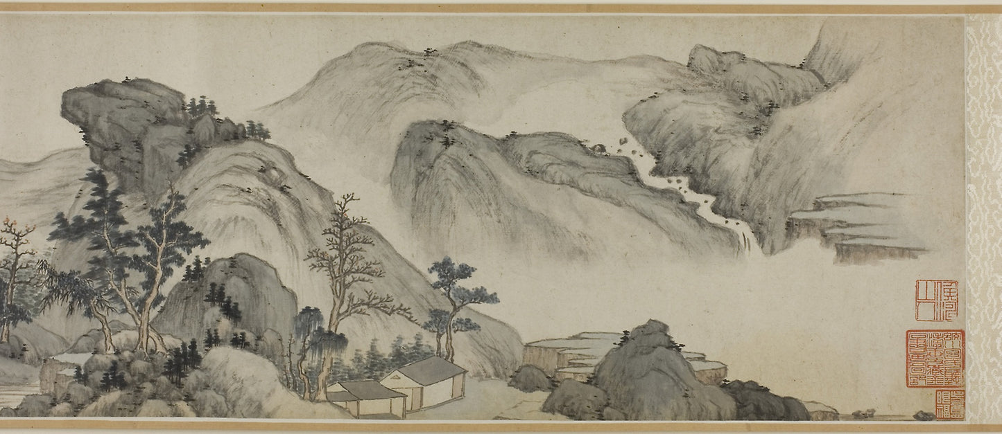 Recluse Dwellings in the Autumn Mountains - Mi Wanzhong (1570-1628?, Poster Print Wall Art