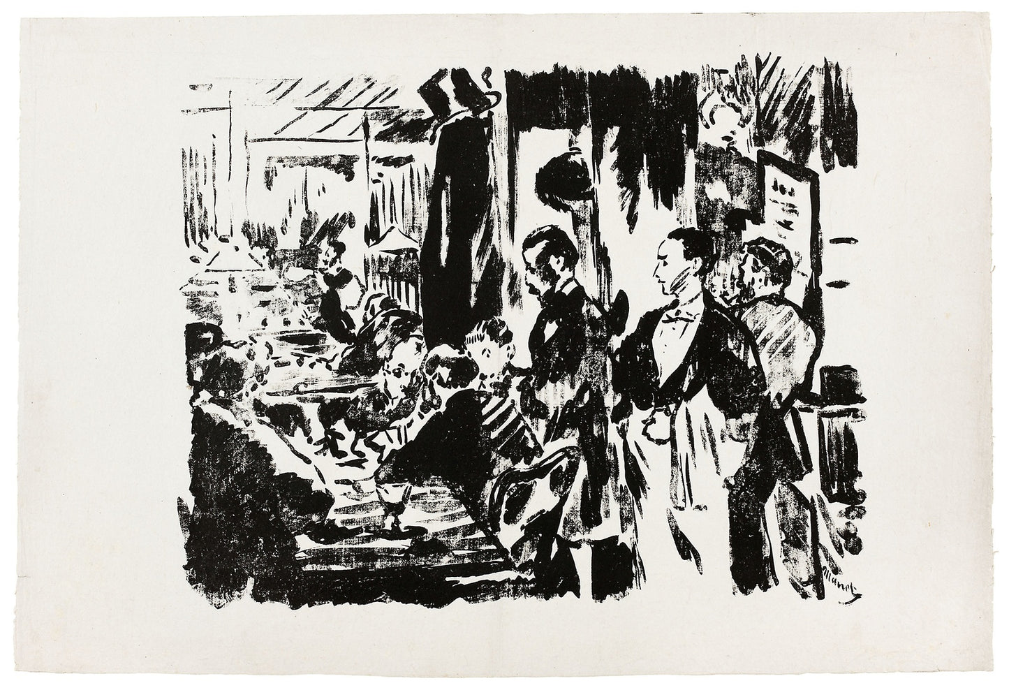 At the Café (unpublished plate) - Édouard Manet (French, 1832-1883), Poster Print Wall Art