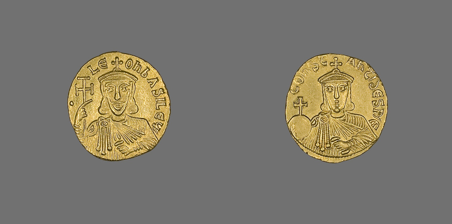 Solidus (Coin) of Leo V - Byzantine, minted in Constantinople, Poster Print Wall Art
