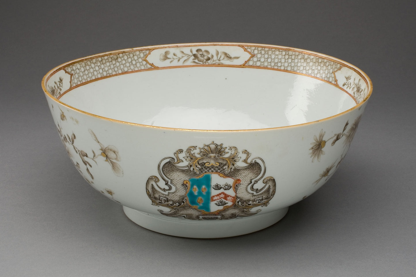 Punch Bowl with the arms of Smith impaling Horne - China, Poster Print Wall Art