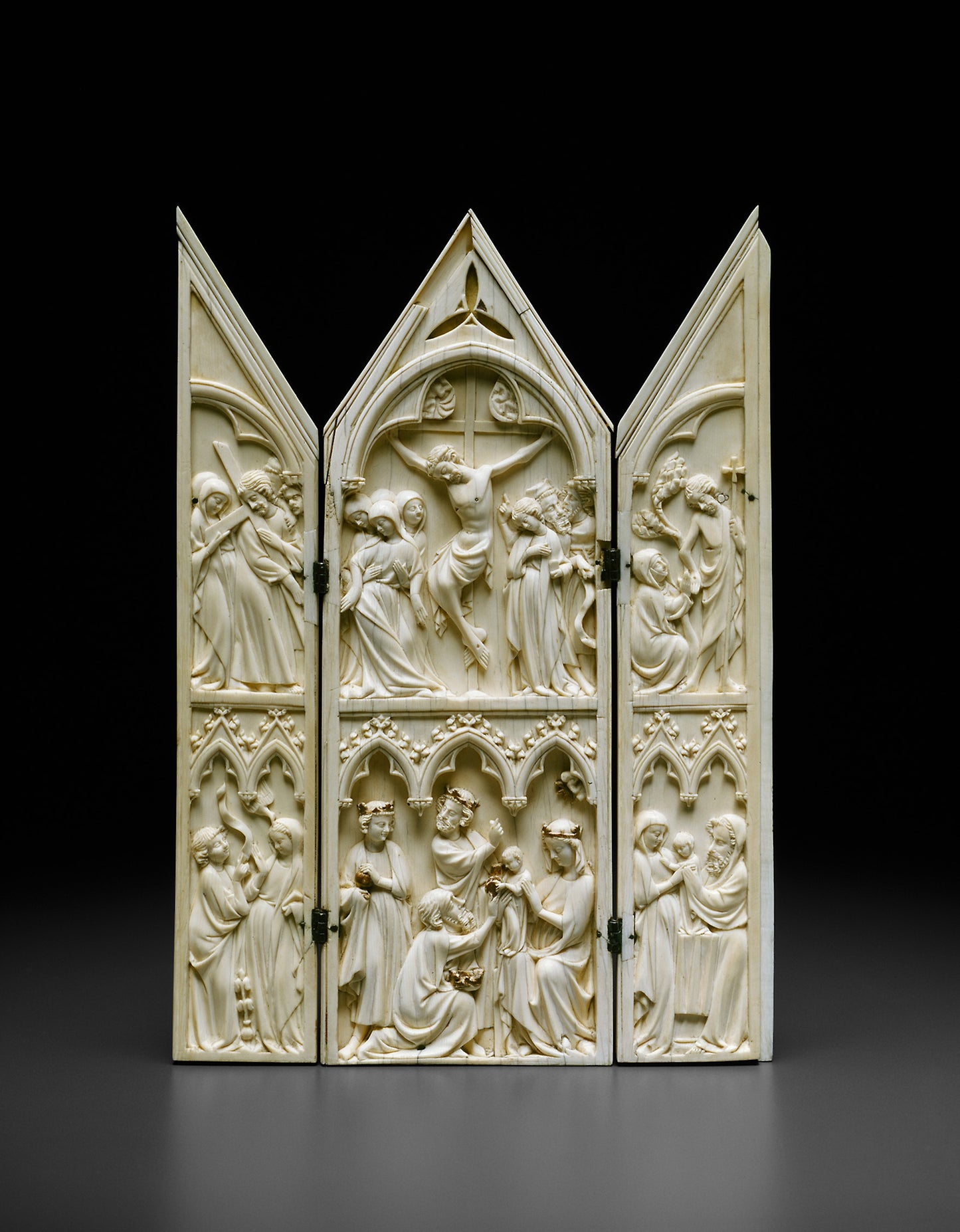 Triptych with Scenes from the Life of Christ: German, Cologne, Poster Print Wall Art