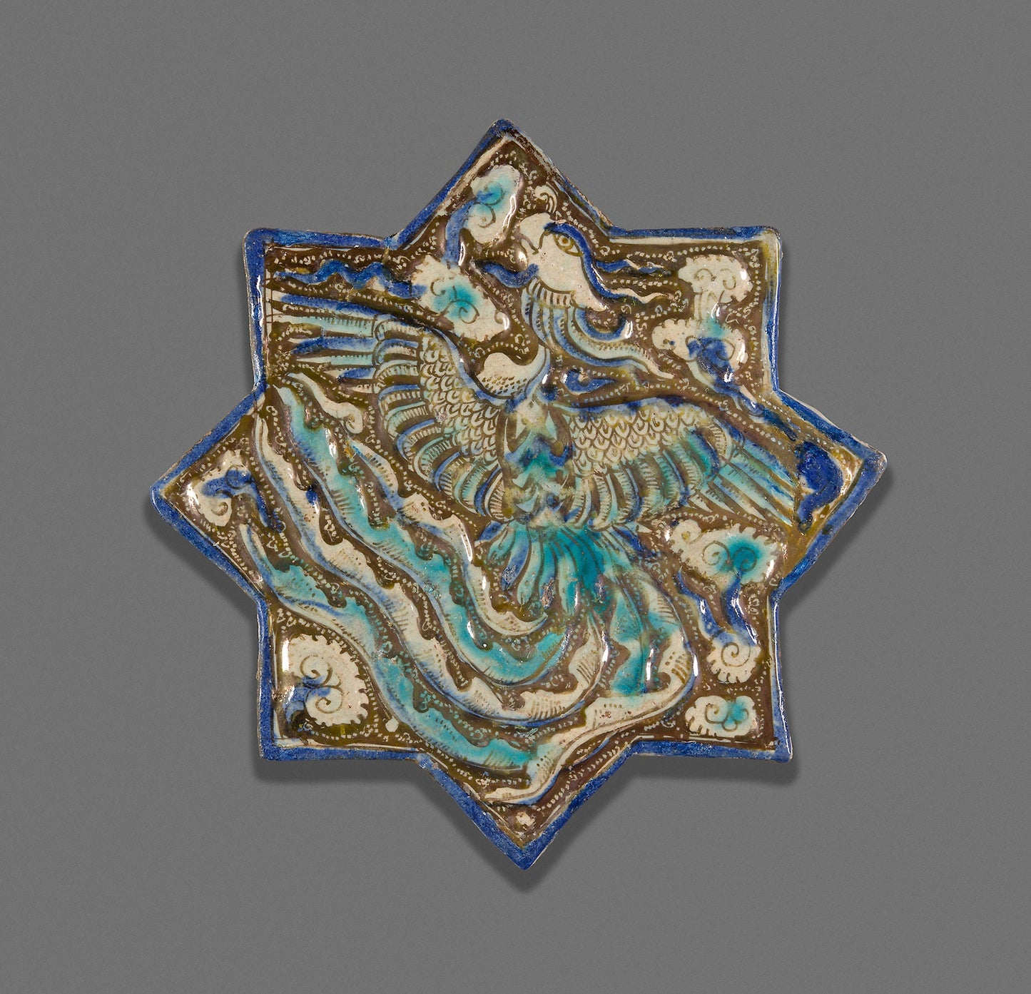 Star-Shaped Tile with Phoenix - Iran, Poster Print Wall Art