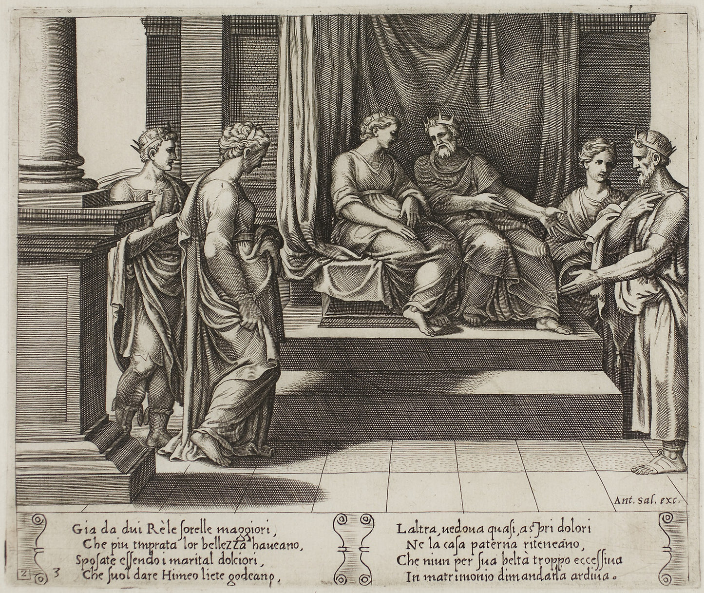 The Two Sisters of Psyche are Married to Kings; ...Psyche is Presented to a King - Master of the Die (Italian, active c. 1530-1560), Poster Print Wall Art