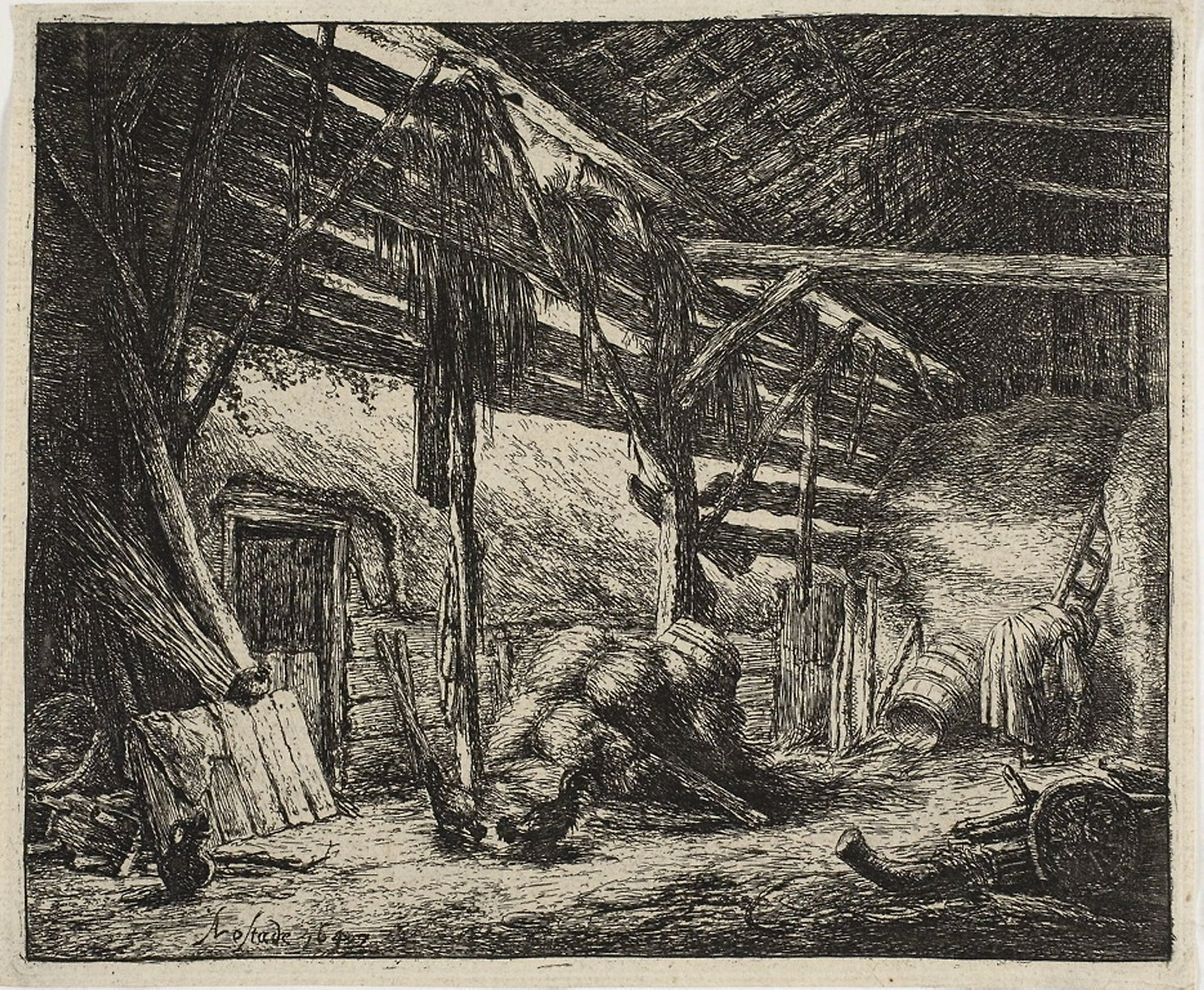 The Barn: Adriaen van Ostade, Poster Print Wall Art