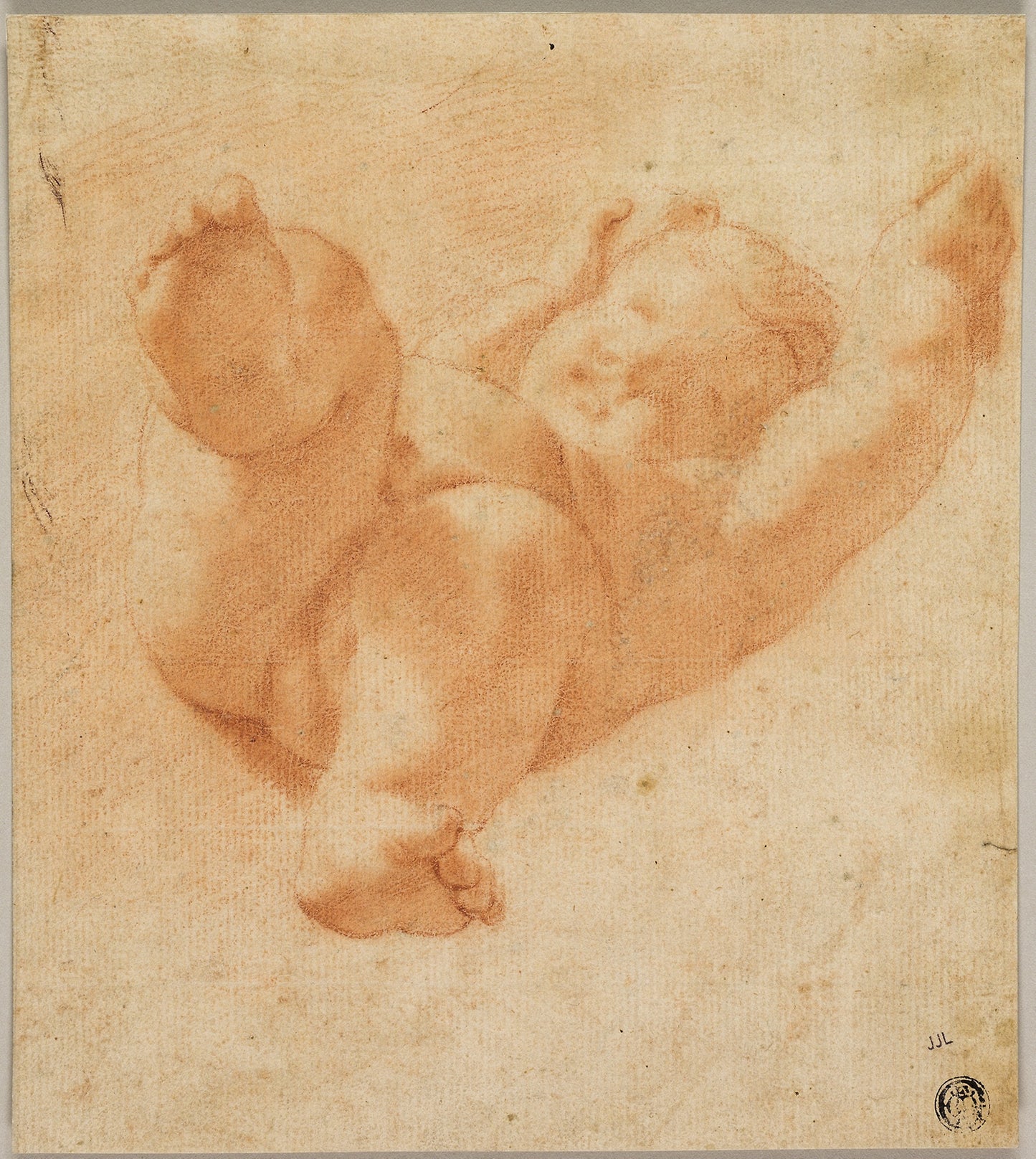 Foreshortened Putto - After Antonio Allegri, called Correggio, Poster Print Wall Art