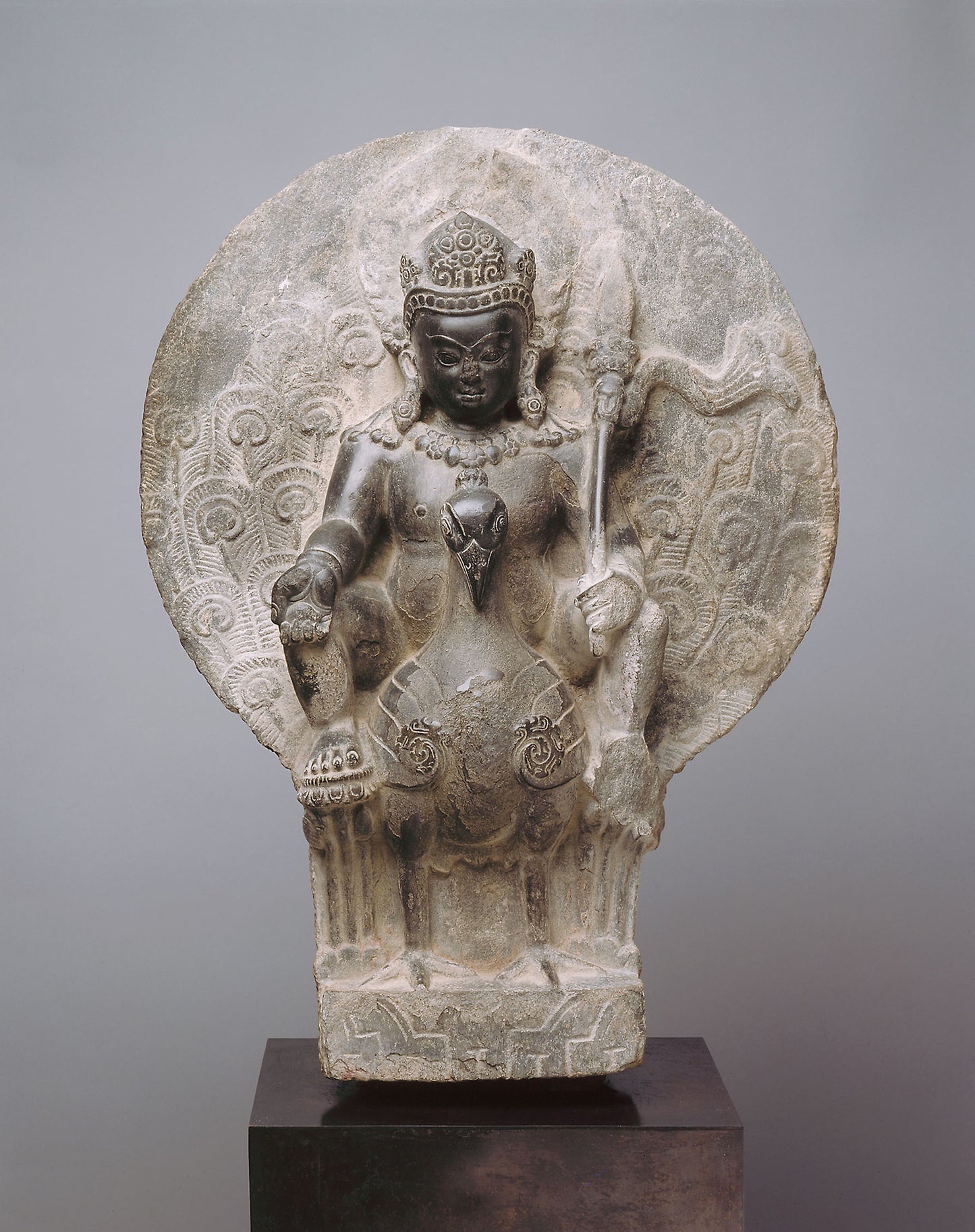 Kumara, the Youthful God of War on his Peacock Mount - Nepal, Poster Print Wall Art