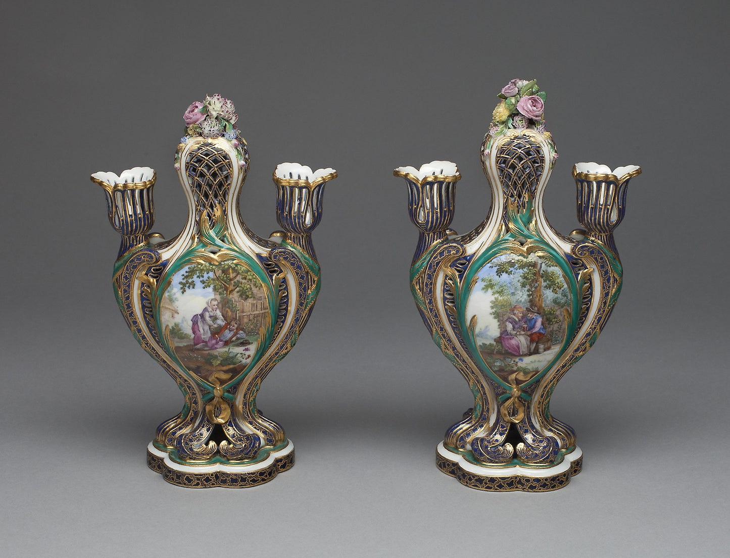 Pair of Vases (Pots Pourris à Bobèches) - Sèvres Porcelain Manufactory, Poster Print Wall Art