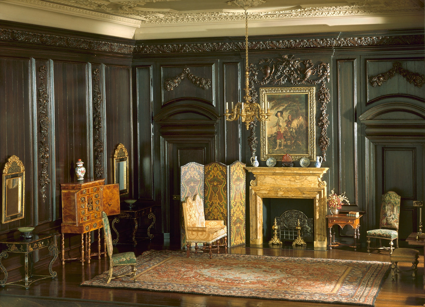 E-4 - English Drawing Room of the Late Jacobean Period, 1680-1702 - Mrs. James Ward Thorne, Poster Print Wall Art