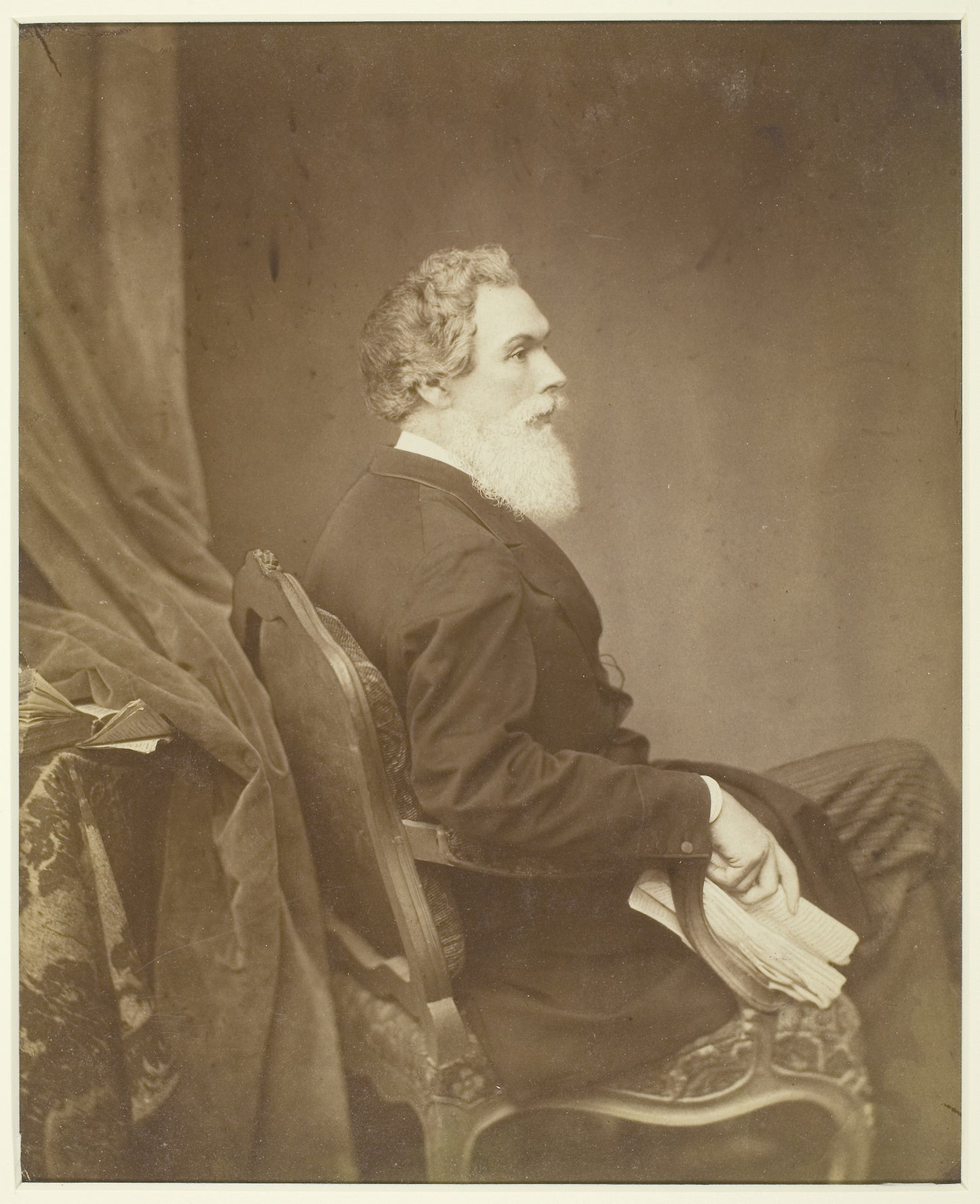 Untitled (Man in Chair, Profile) - Antoine Samuel Adam-Salomon, Poster Print Wall Art