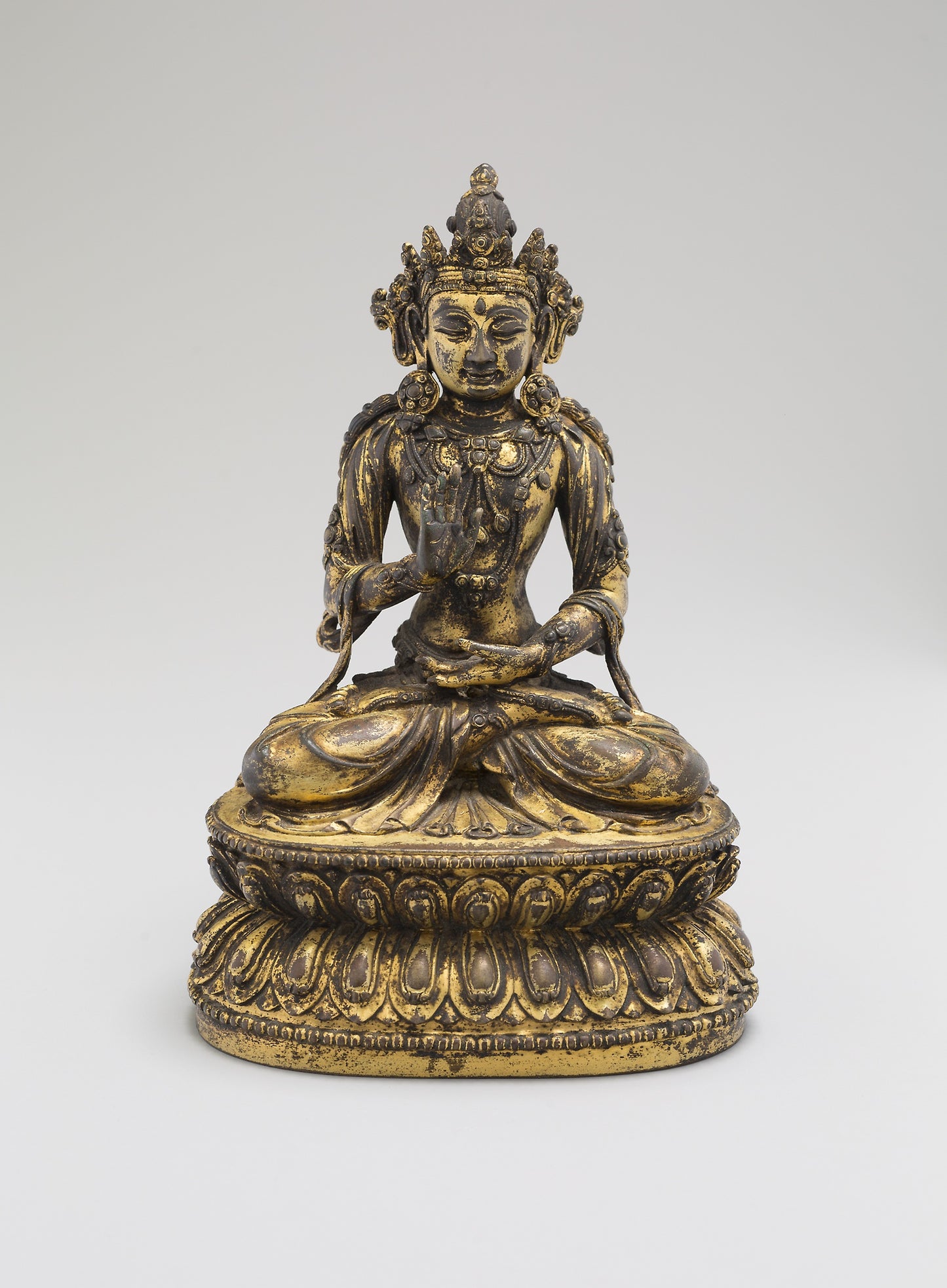 One of the Five Celestial Buddhas, Seated with Hands in Gestures of Meditation (Dhyanamudra) and Reassurance (Abhaymudra) - China, Poster Print Wall Art