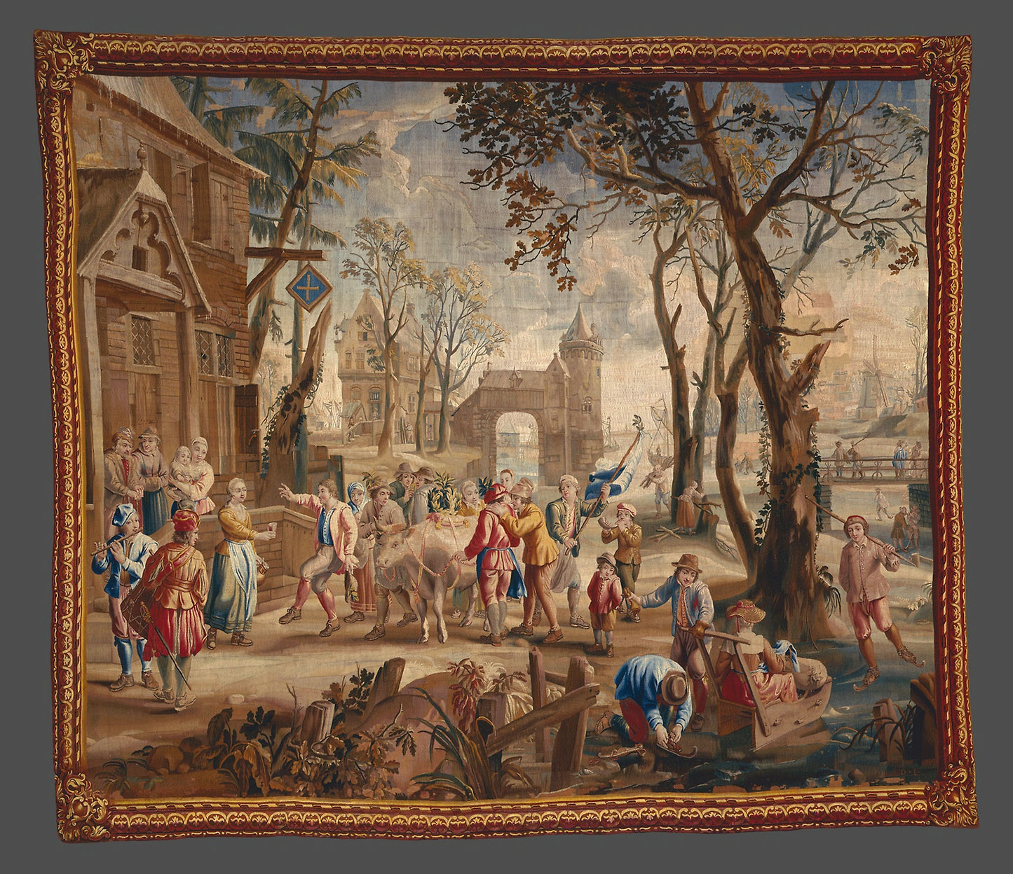 Procession of the Fat Ox from a Teniers Series - After a design - Jan van Orley (Flemish, 1665–1735), Poster Print Wall Art