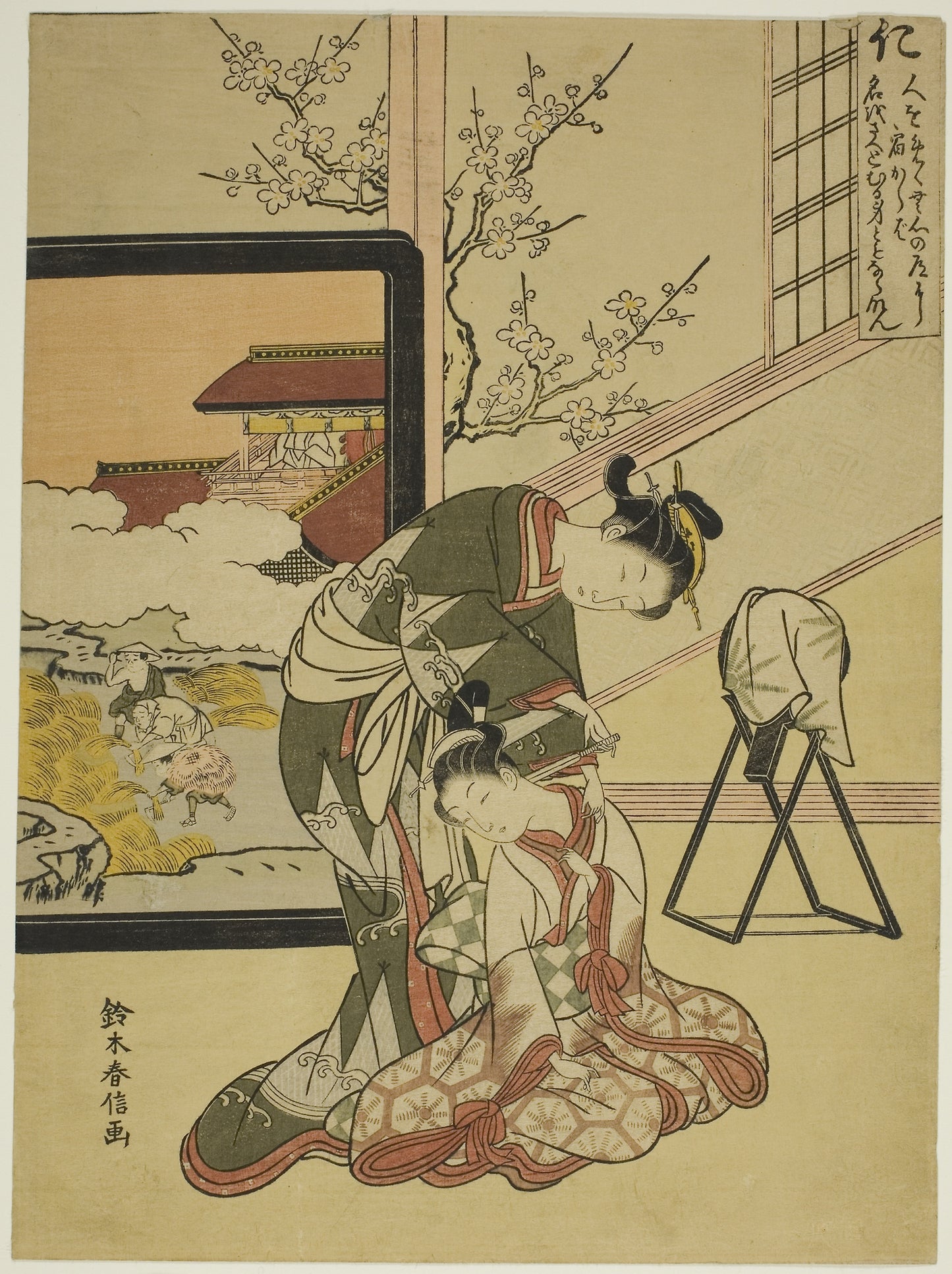 Benevolence (Jin), from the series "Five Cardinal Virtues" - Suzuki Harunobu ?? ?? , Poster Print Wall Art