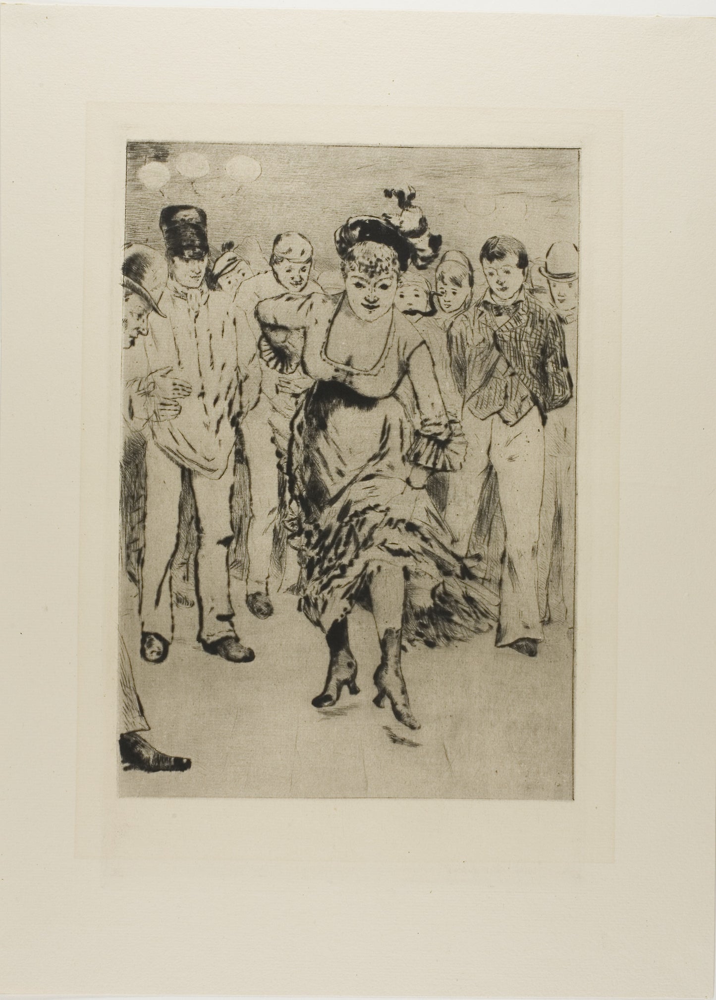 Plate from l'Assommoir (dancing woman with circle of onlookers) - Gaston La Touche, Poster Print Wall Art
