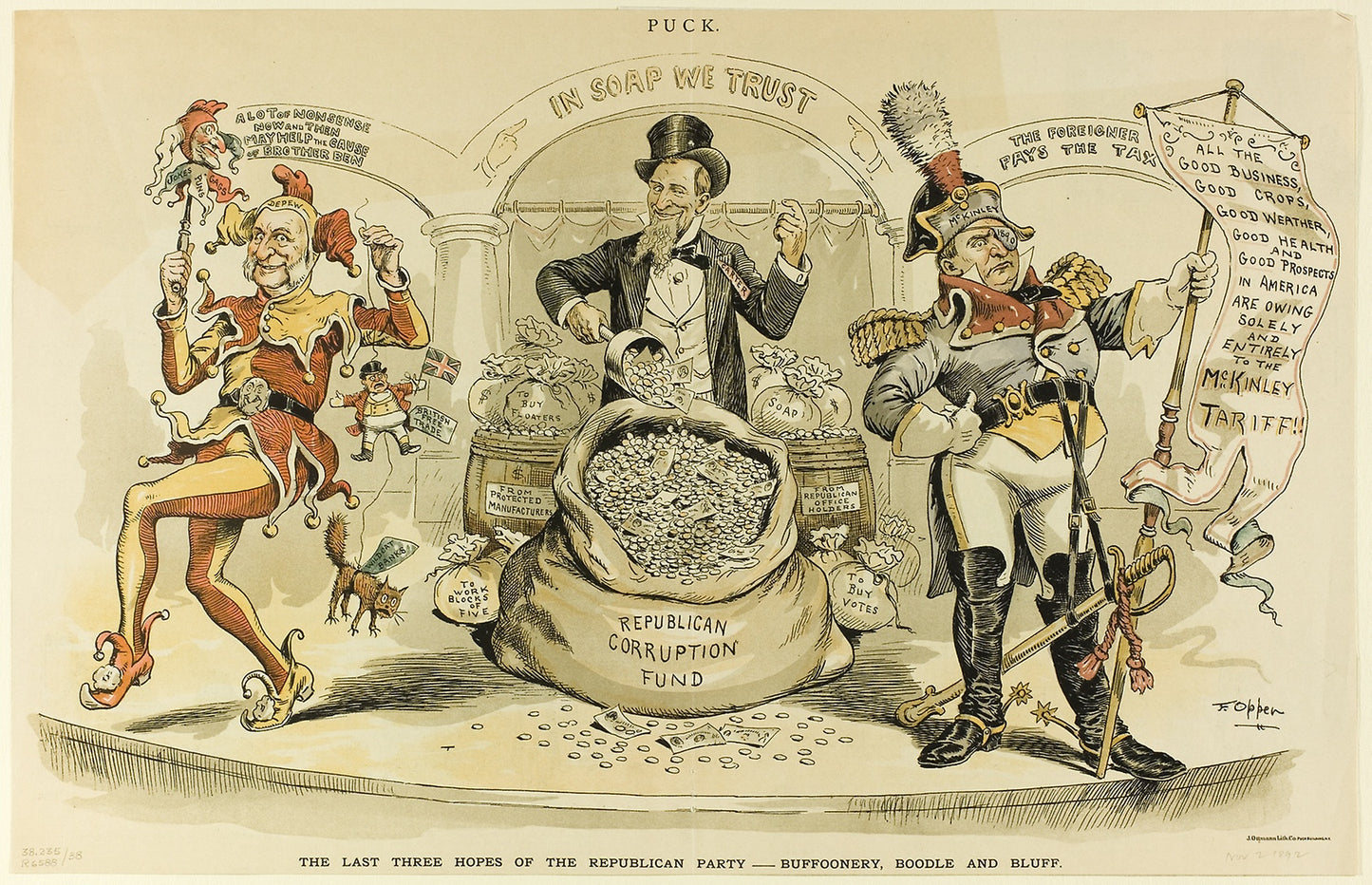 The Last Three Hopes of the Republican Party, from Puck - Frederick Burr Opper, Poster Print Wall Art