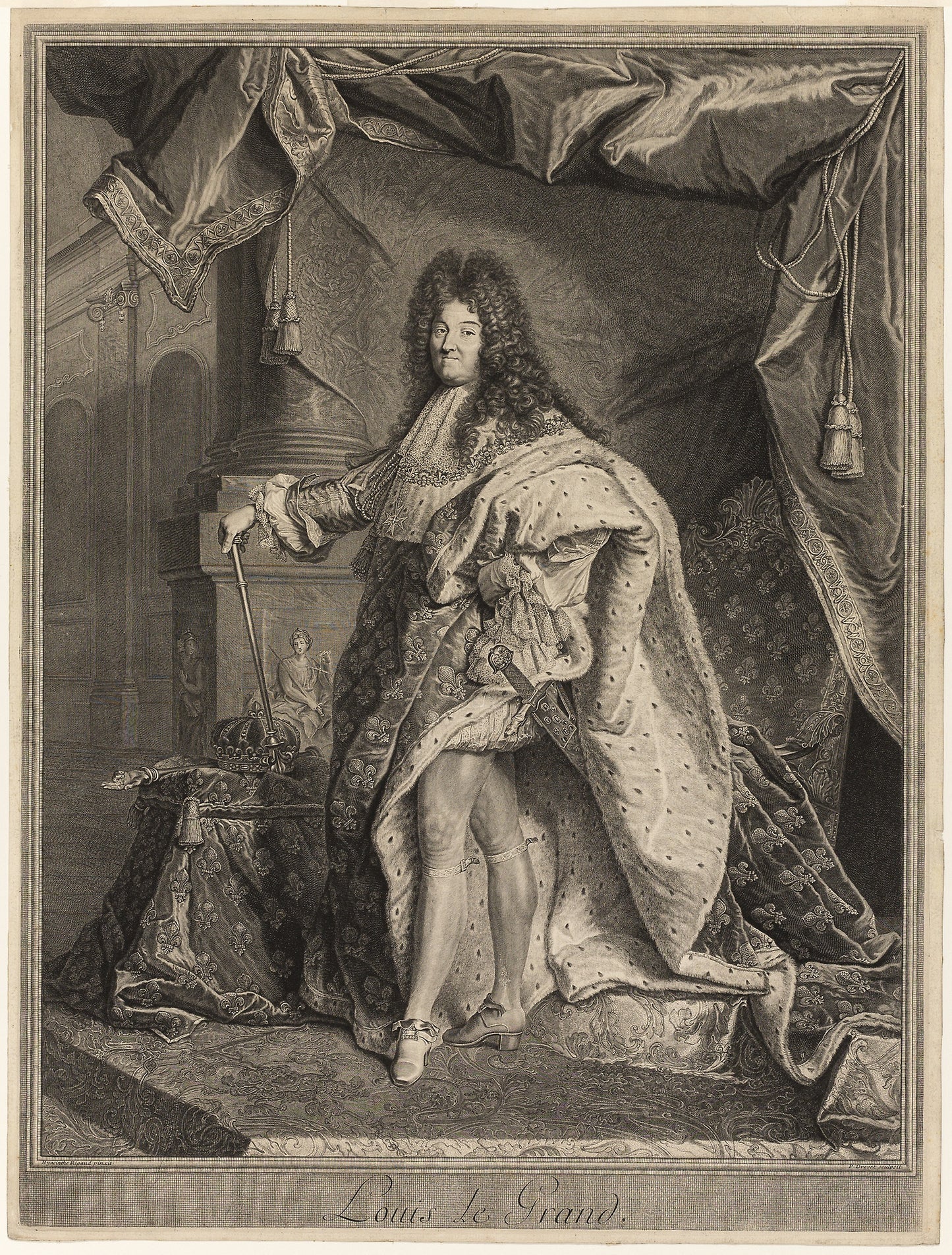 Portrait of Louis XIV - Pierre Drevet (French, 1663-1738), Poster Print Wall Art