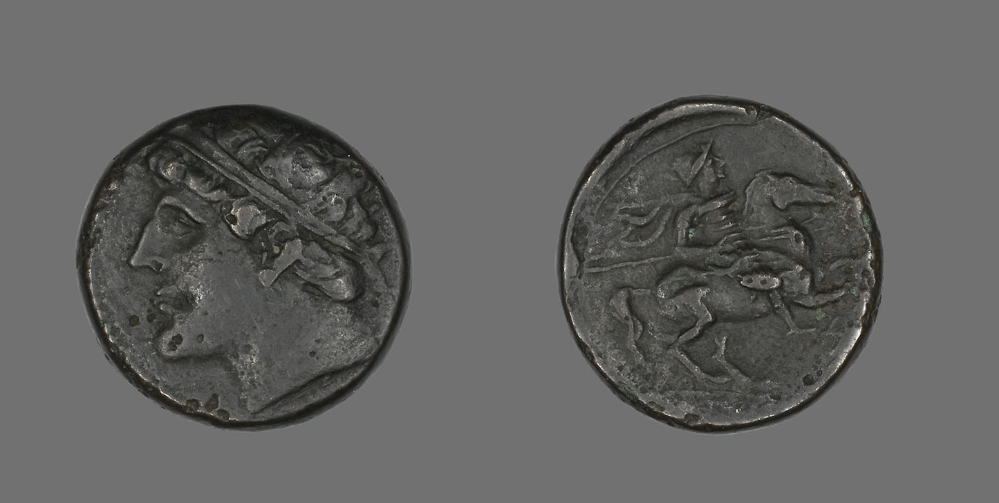 Coin Portraying King Hieron II - Greek, Poster Print Wall Art