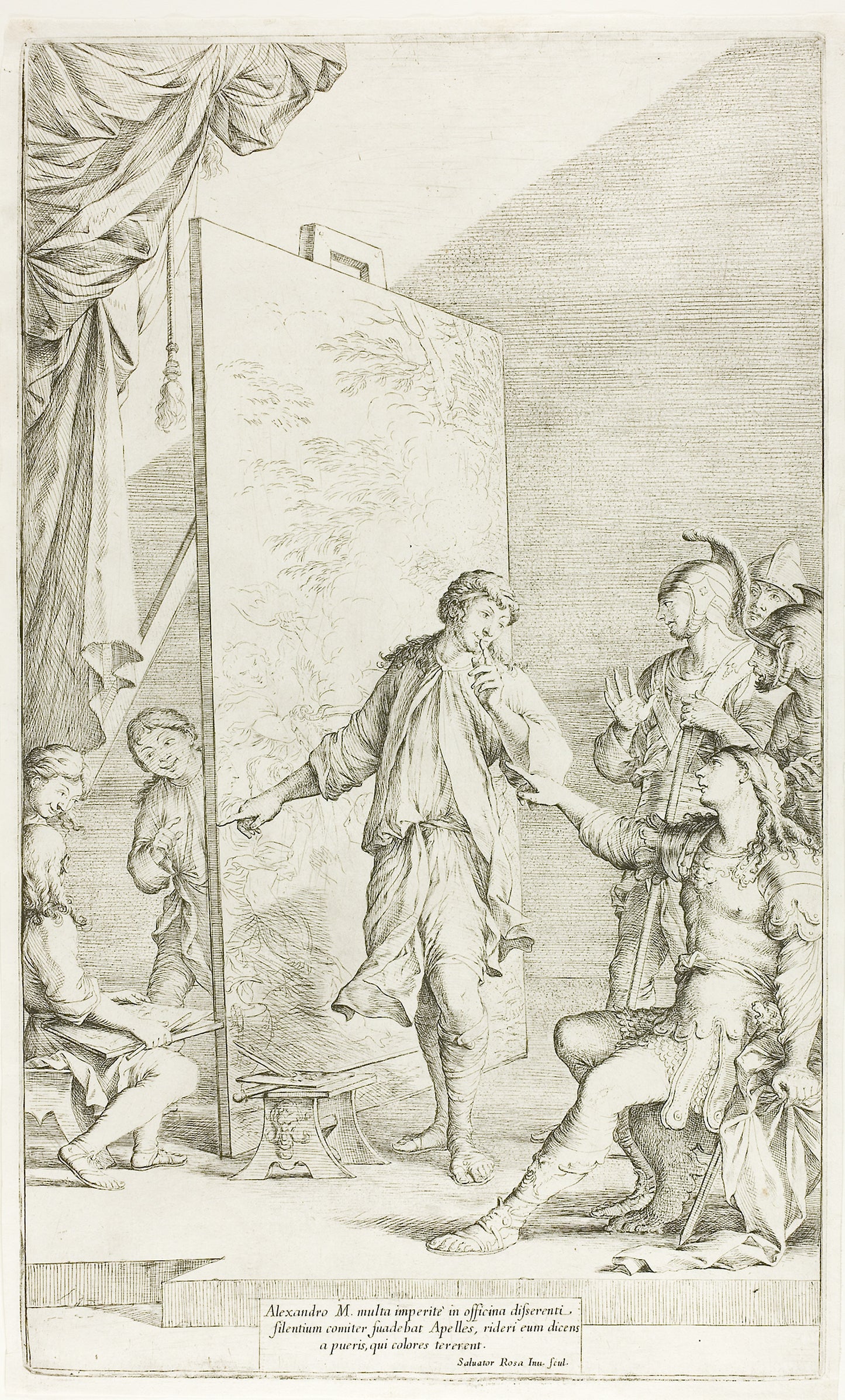 Alexander in the Studio of Apelles - Salvator Rosa, Poster Print Wall Art