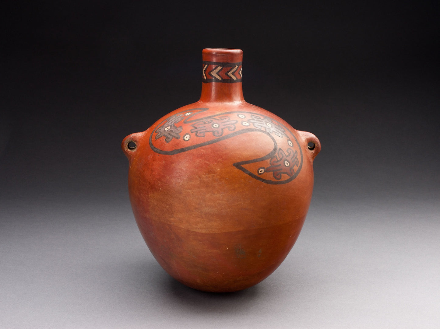 Globular Jar with Abstract Forms in Spirals on Shoulder - Tiwanaku-Wari, Poster Print Wall Art