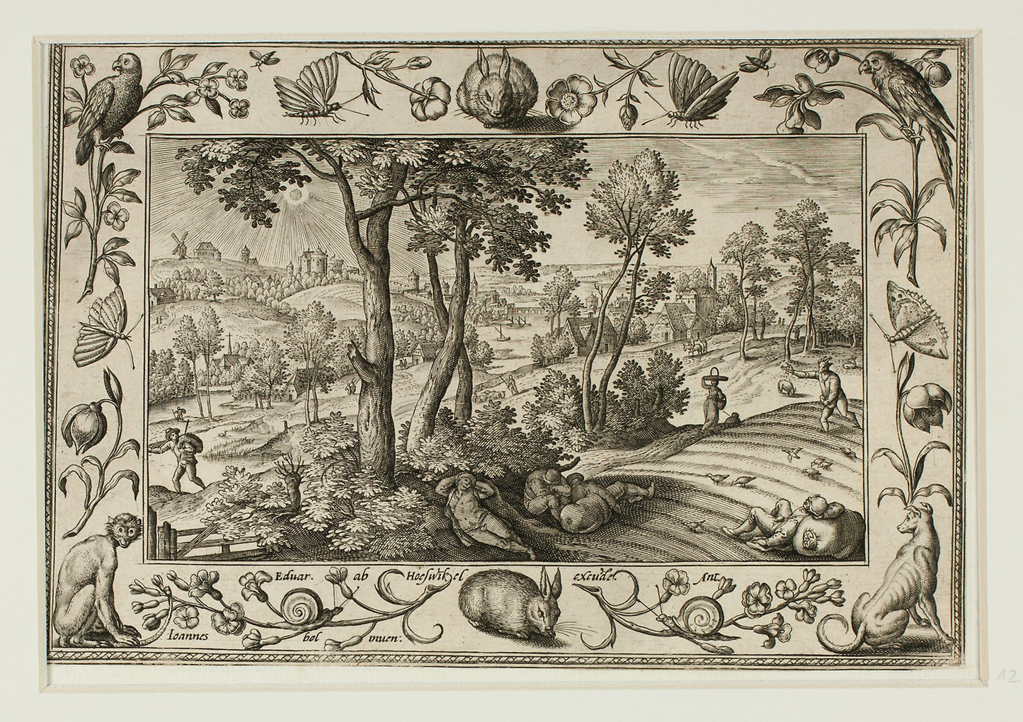 The Enemy Sowing Tares Among the Wheat, from Landscapes with Old and New Testament Scenes and Hunting Scenes: Adriaen Collaert (Flemish, c. 1560–1618) , Poster Print Wall Art