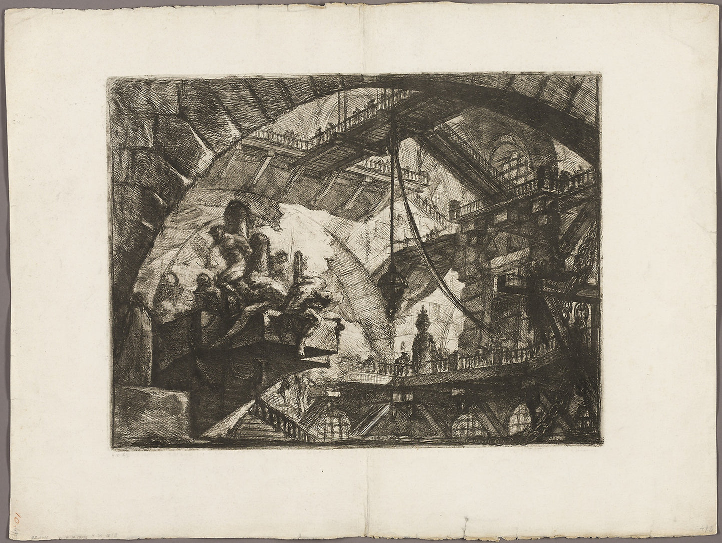 Prisoners on a Projecting Platform, plate 10 from Imaginary Prisons - Giovanni Battista Piranesi, Poster Print Wall Art