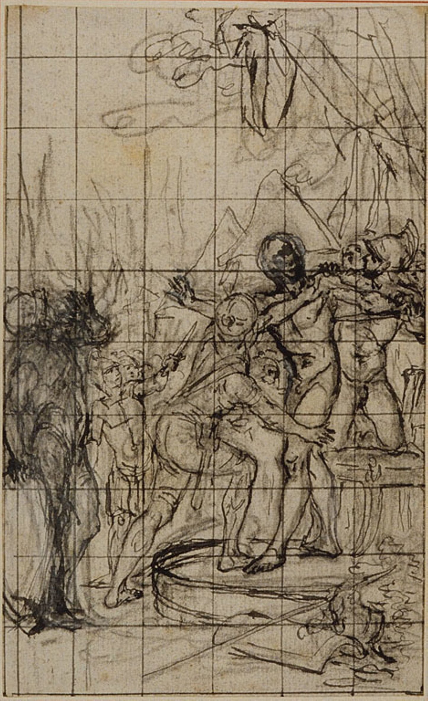 Enlarged Study for an illustration in Tacitus "Tibère, ou Les Six Premiers Livres des Annales", Book 1, Vol. 1 - Hubert François Gravelot, Poster Print Wall Art