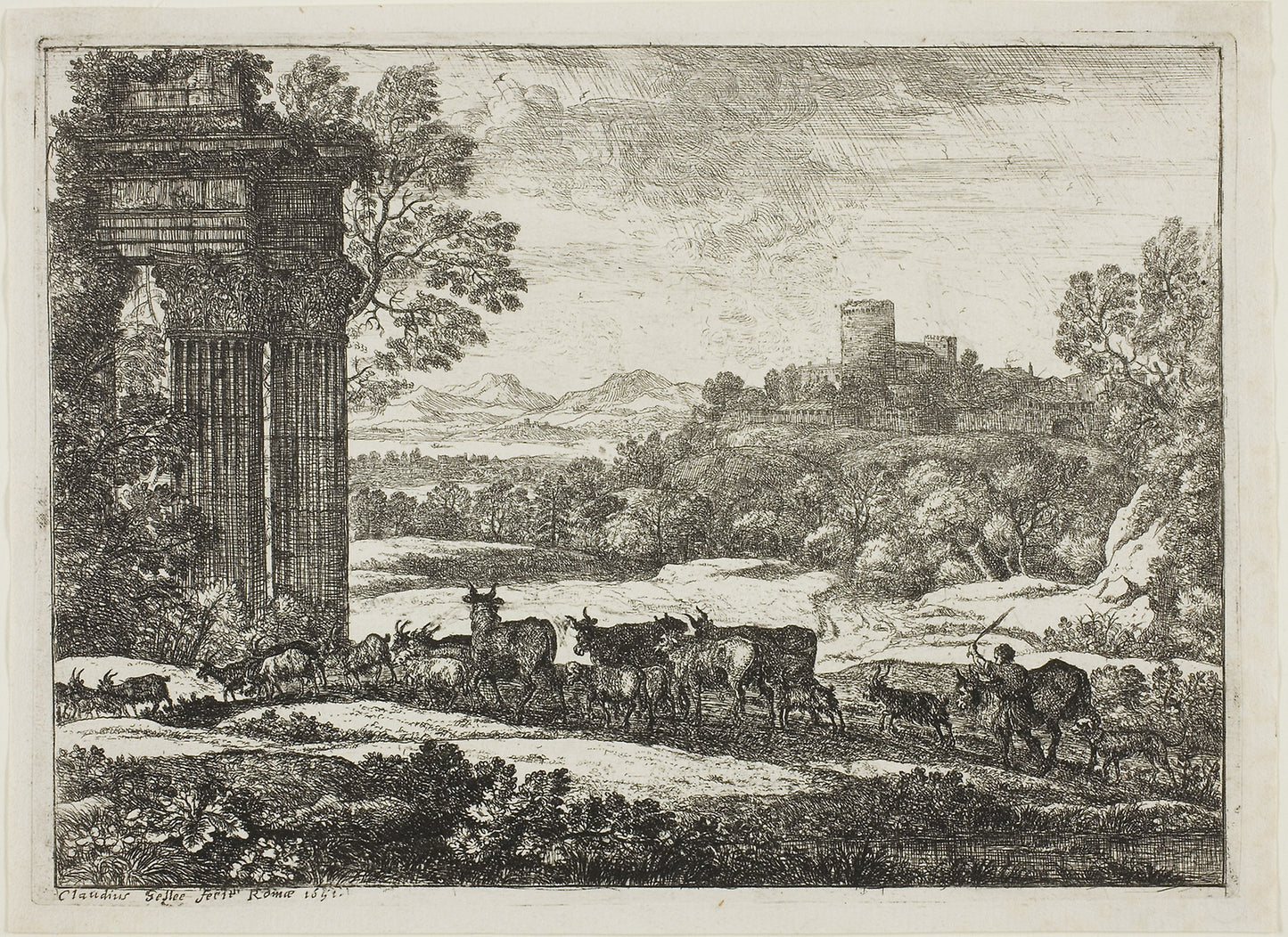 The Herd Returning in Stormy Weather - Claude Lorrain, Poster Print Wall Art
