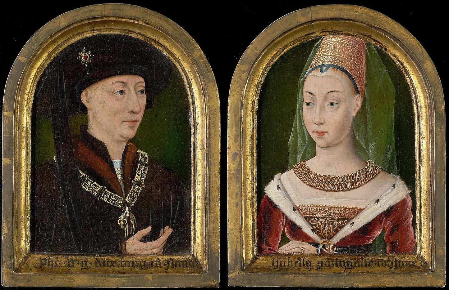 Philip the Good, Duke of Burgundy; Isabelle of Bourbon (?) - Flemish, Poster Print Wall Art