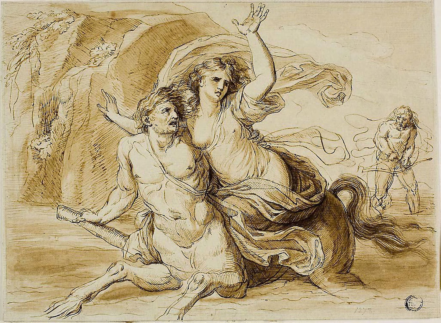 Rape of Deianira - Attributed to Giovanni Battista Cipriani, Poster Print Wall Art