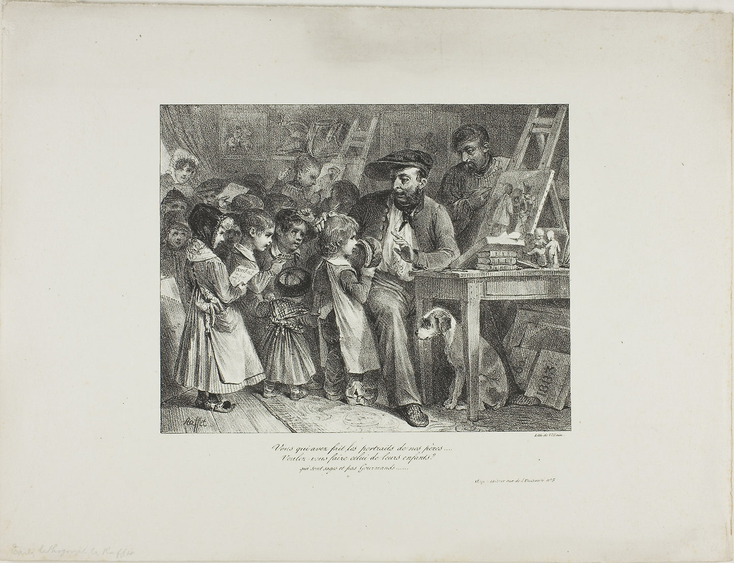 You who have made portraits of our fathers... would you make them of their children? - Denis Auguste Marie Raffet (French, 1804-1860), Poster Print Wall Art