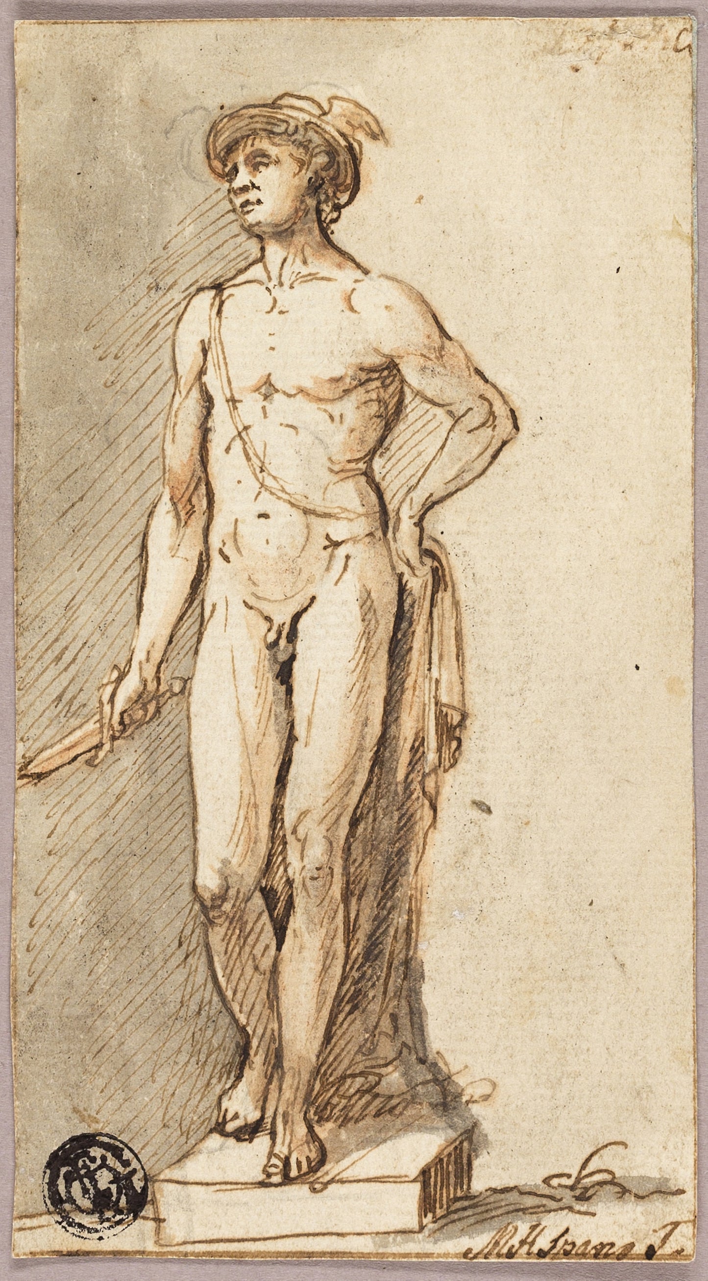 Statue of Mercury - Michael Henry Spang, Poster Print Wall Art