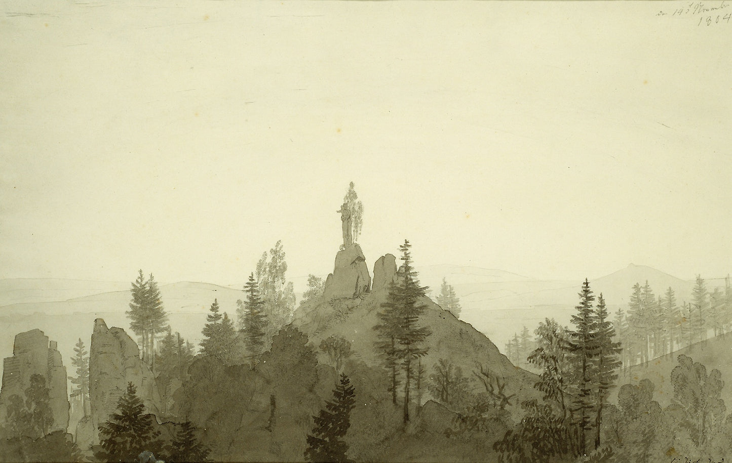 Statue of the Madonna in the Mountains: Caspar David Friedrich, Poster Print Wall Art