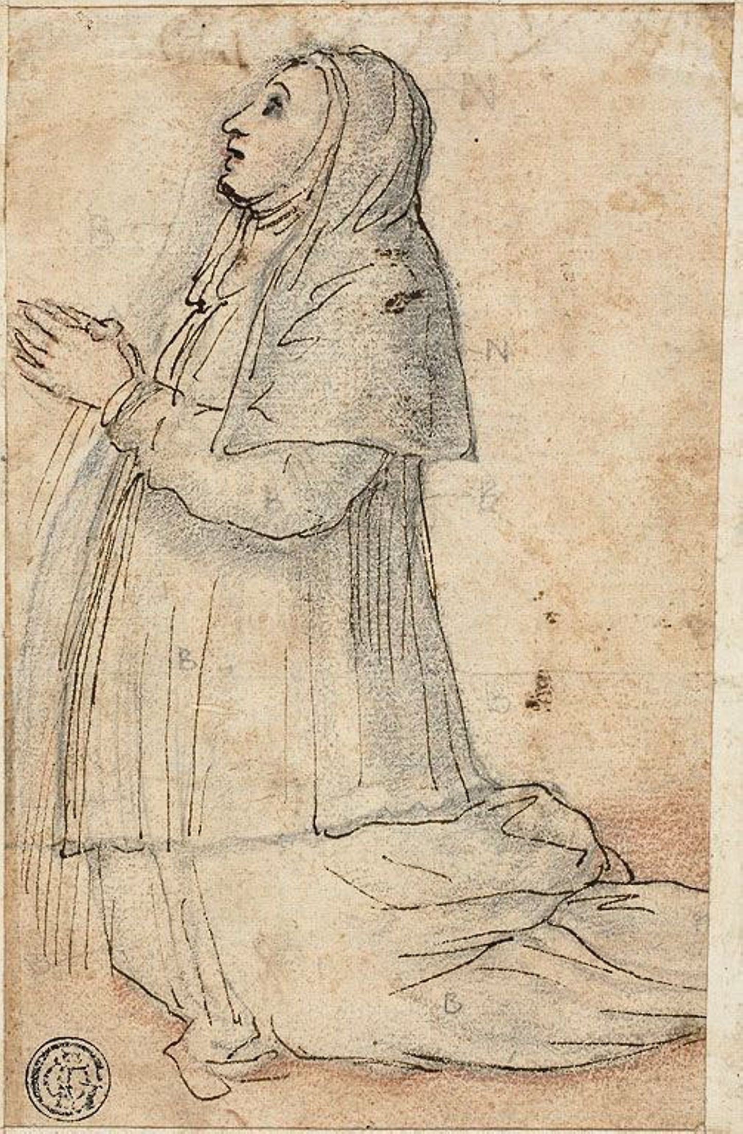 Kneeling Nun - North Italian, Poster Print Wall Art