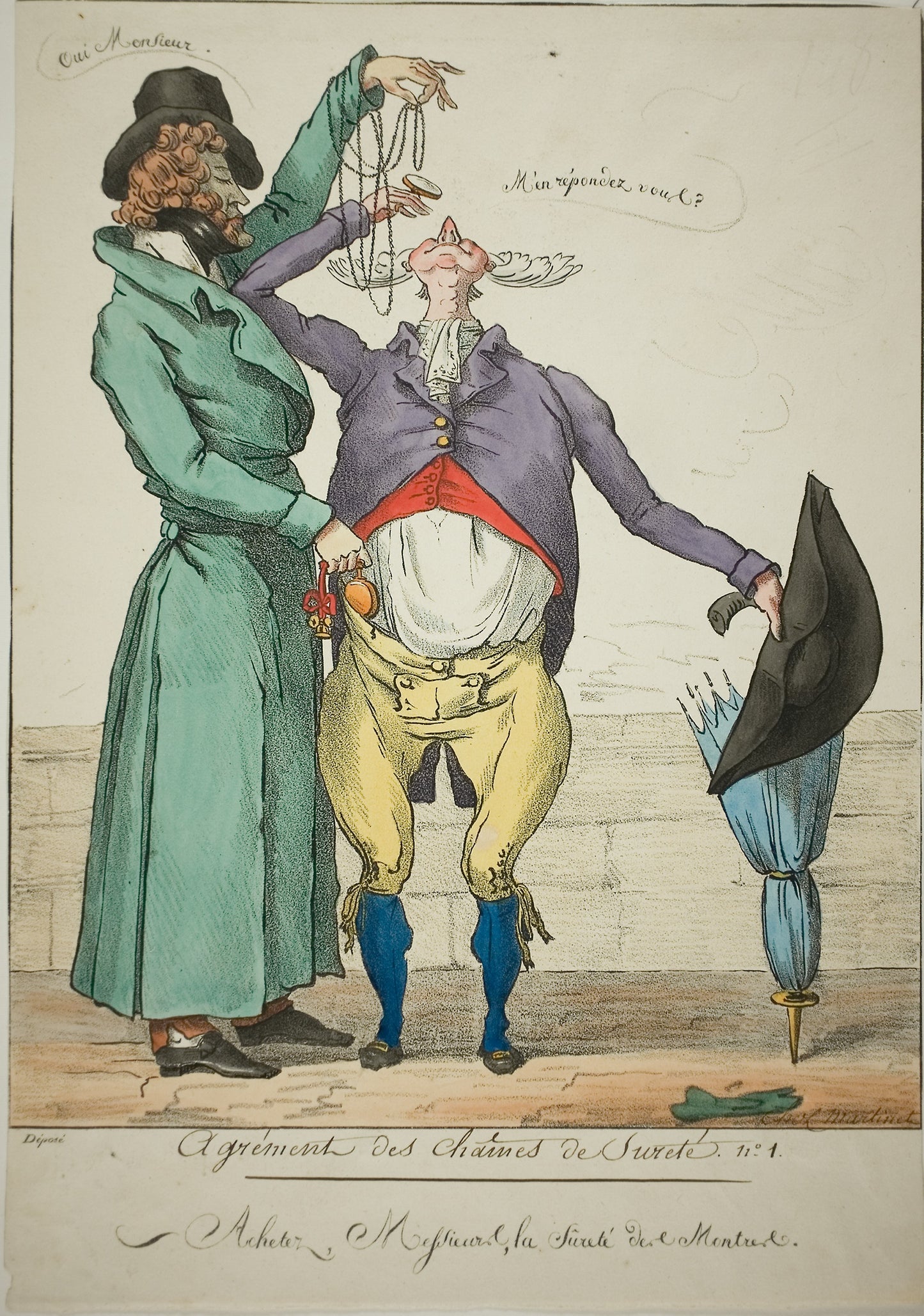 Approval of the Safety-Chain, No. 1 - Pierre Roch Vigneron (French, 1789-1872), Poster Print Wall Art