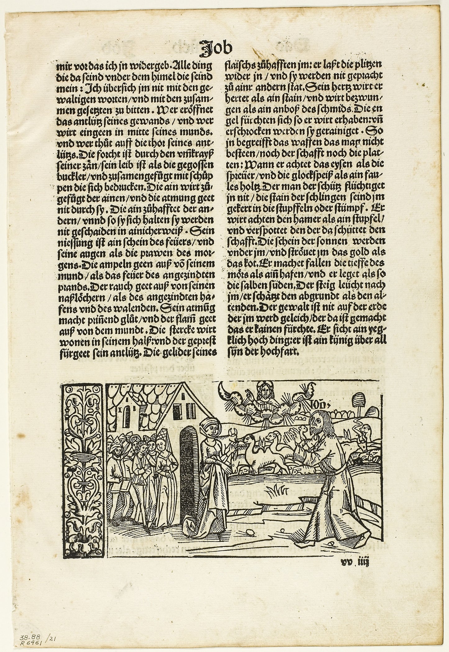 Illustration from the 14th German Bible, plate 21 from Woodcuts from Books of the XVI Century - Unknown Artist (German, 16th century), Poster Print Wall Art