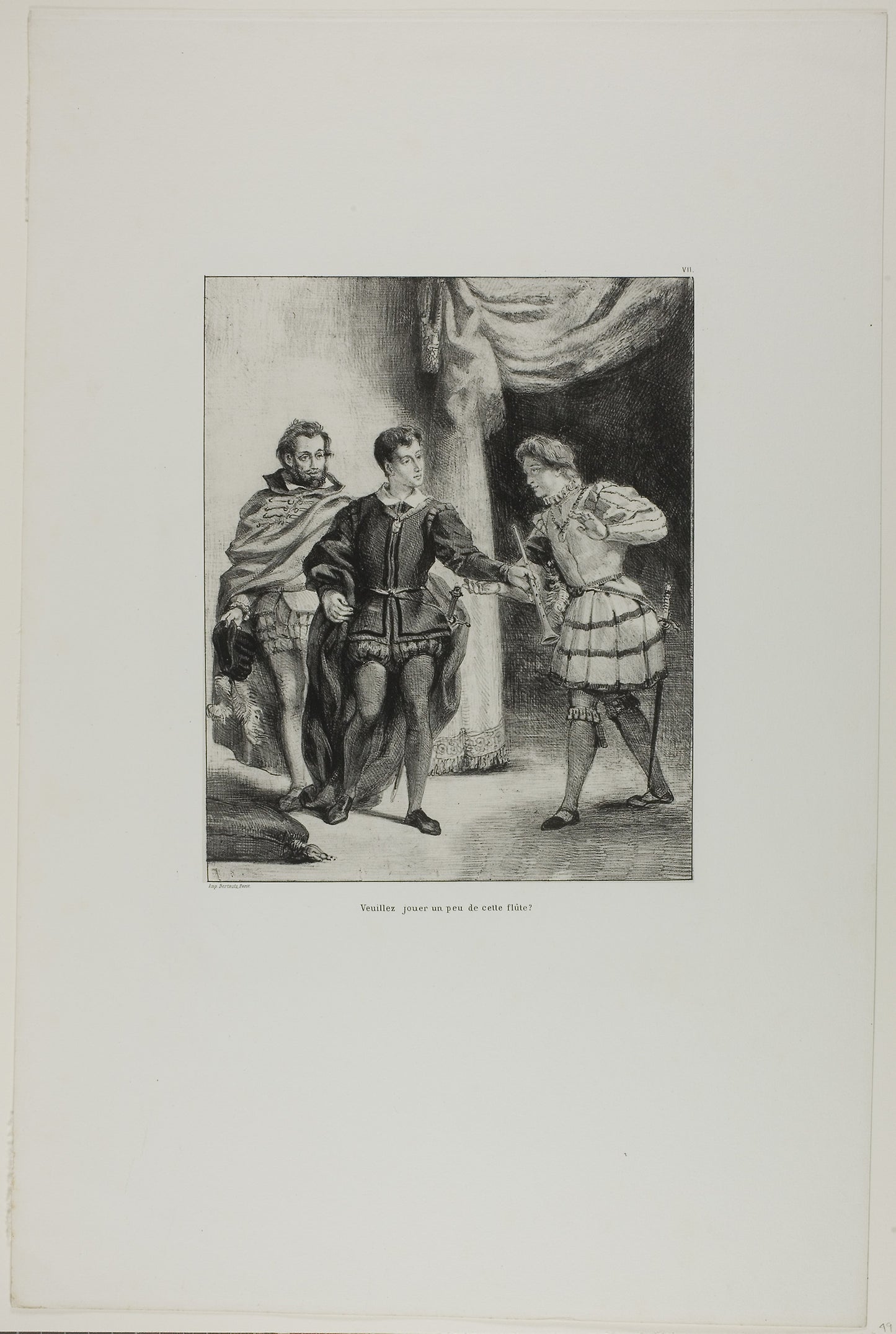 Hamlet and Guildenstern, plate 6 from Hamlet - Eugène Delacroix, Poster Print Wall Art