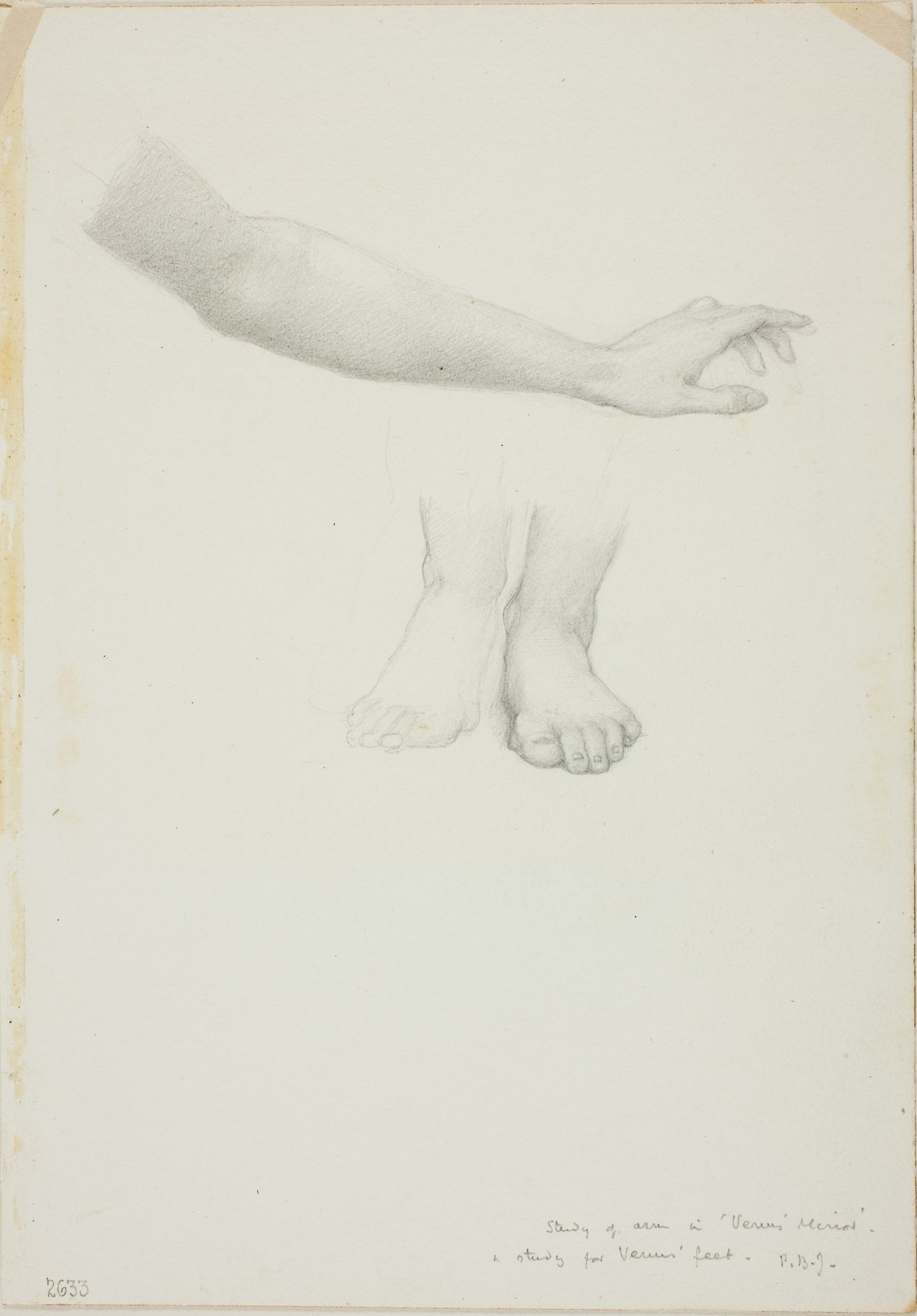 Arm and Feet, study for Mirror of Venus - Sir Edward Burne-Jones, Poster Print Wall Art