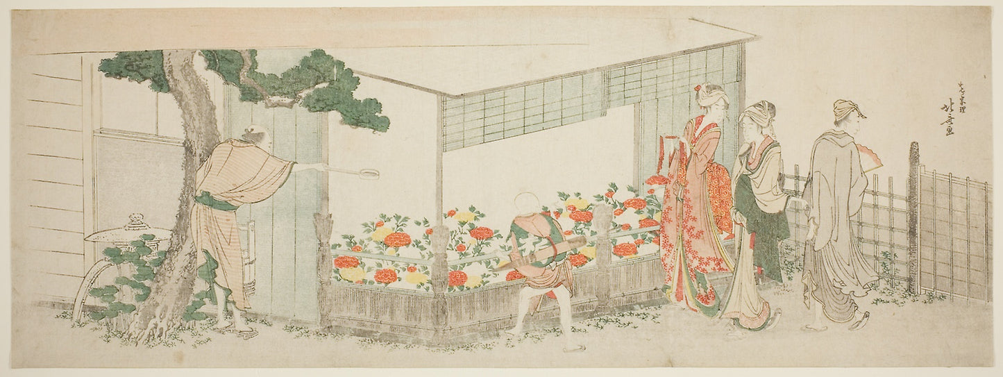 The Peony Show - Katsushika Hokusai ?? ??, Poster Print Wall Art