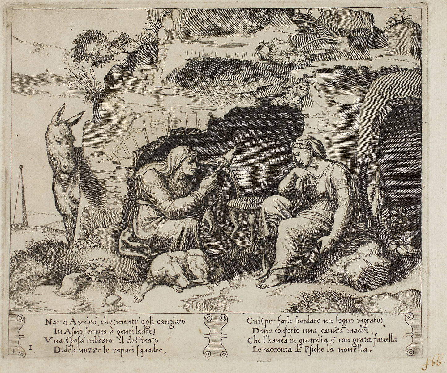 Apuleius Changed into a Donkey - Master of the Die (Italian, active c. 1530-1560), Poster Print Wall Art