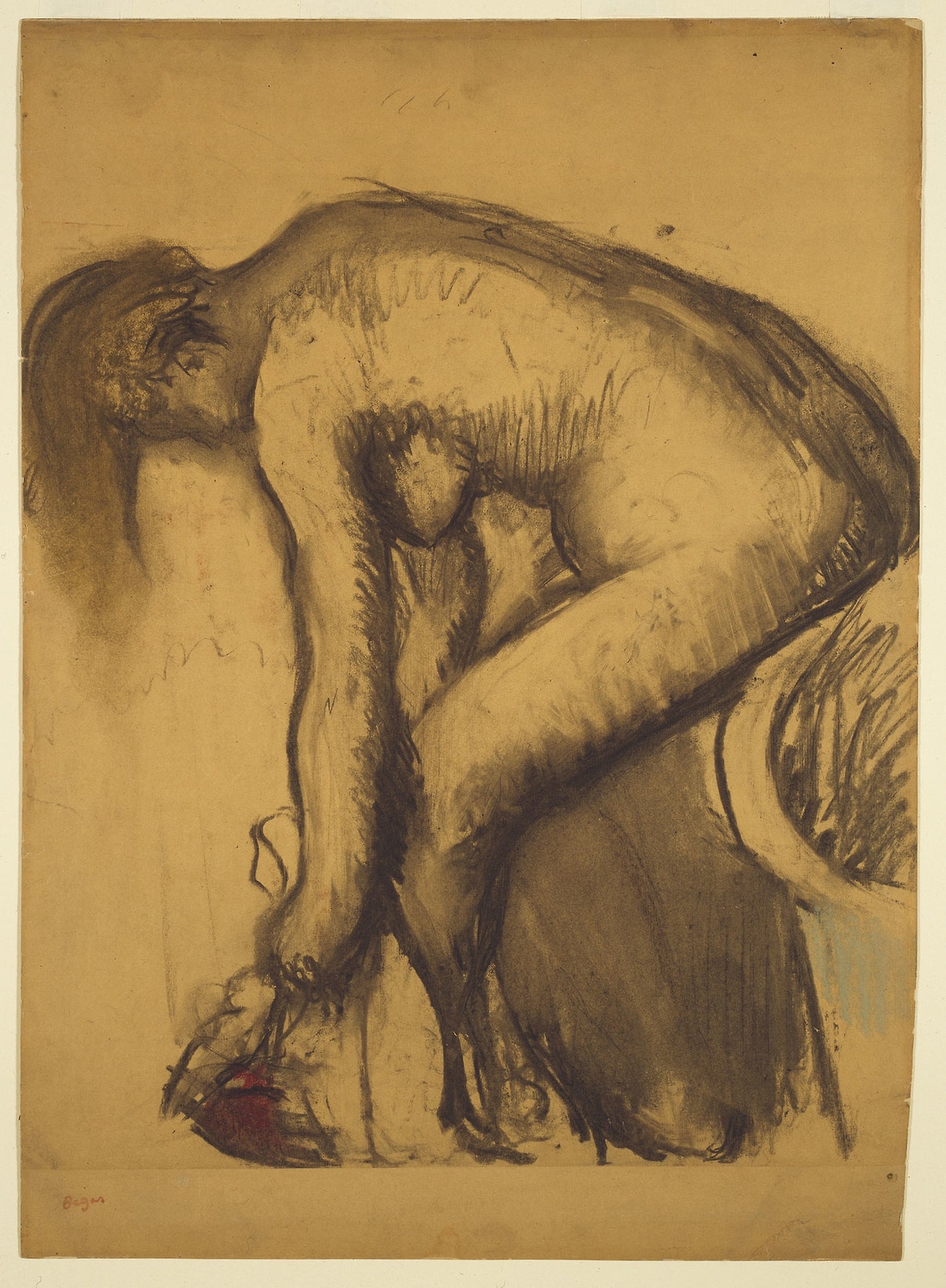 After the Bath (Woman Drying Her Feet): Edgar Degas,16x12"(A3) Poster