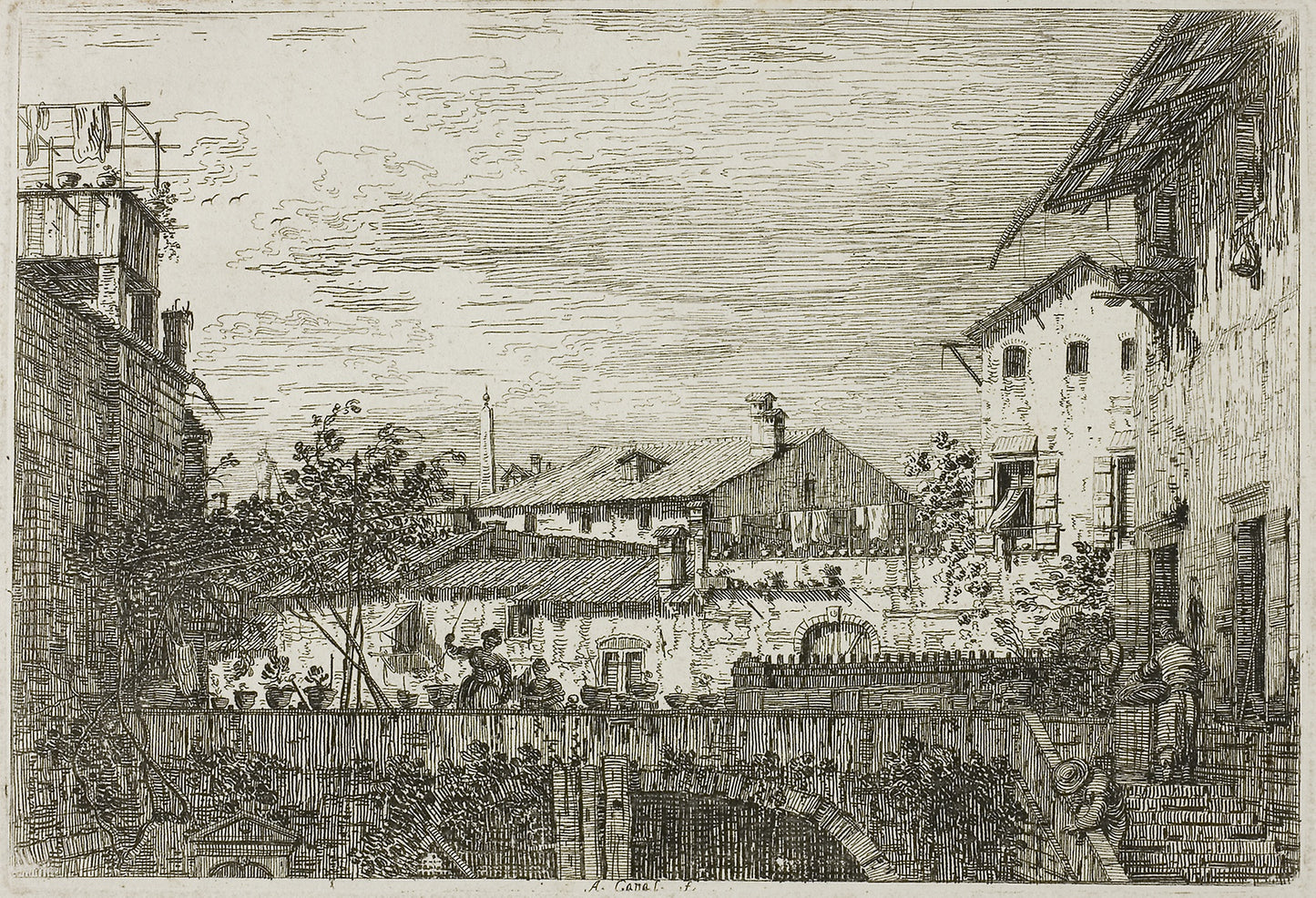 The Terrace, from Vedute - Canaletto, Poster Print Wall Art
