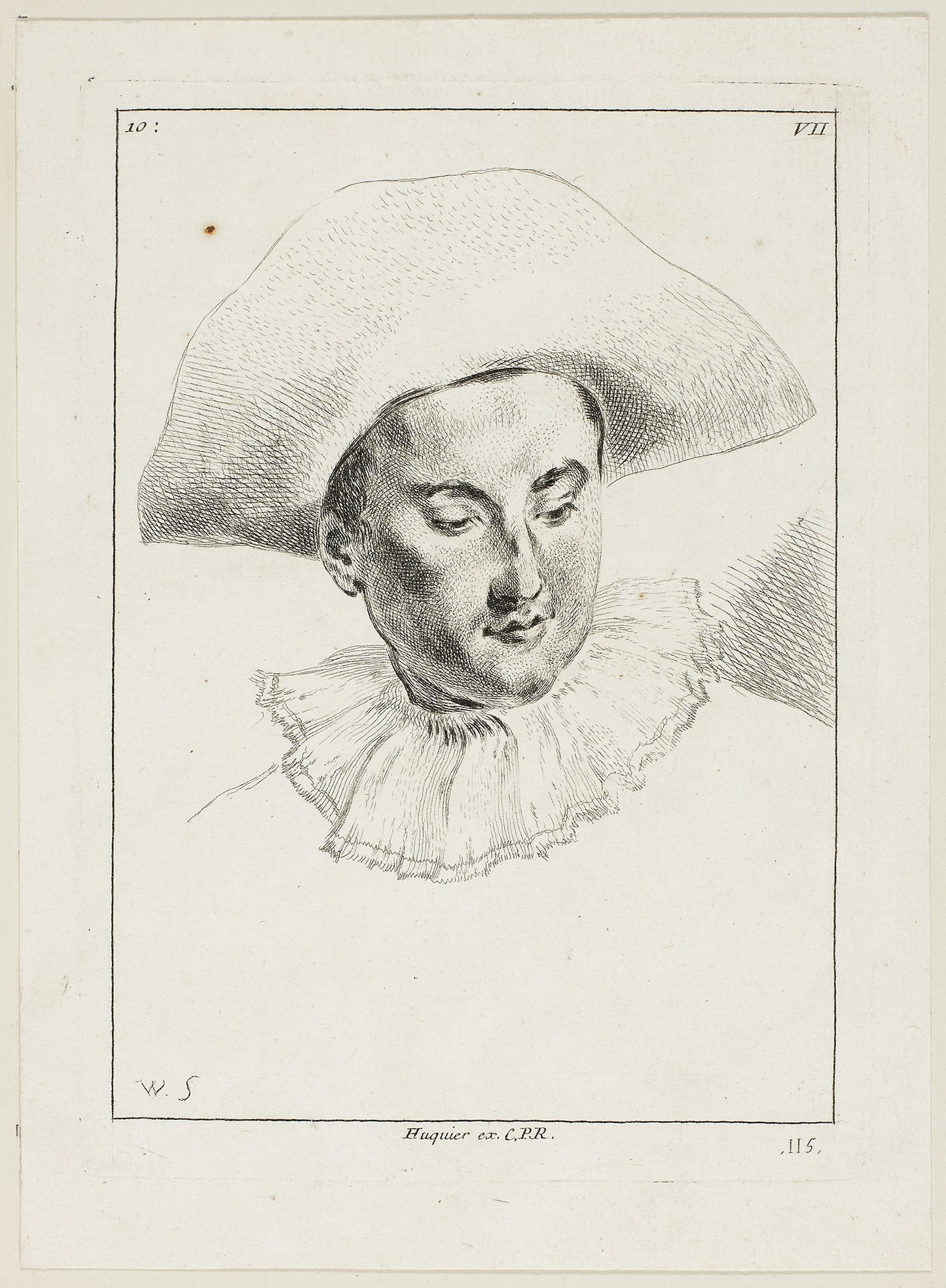 Man's Head (with hat and ruff) - Anne Claude Philippe Caylus, Poster Print Wall Art