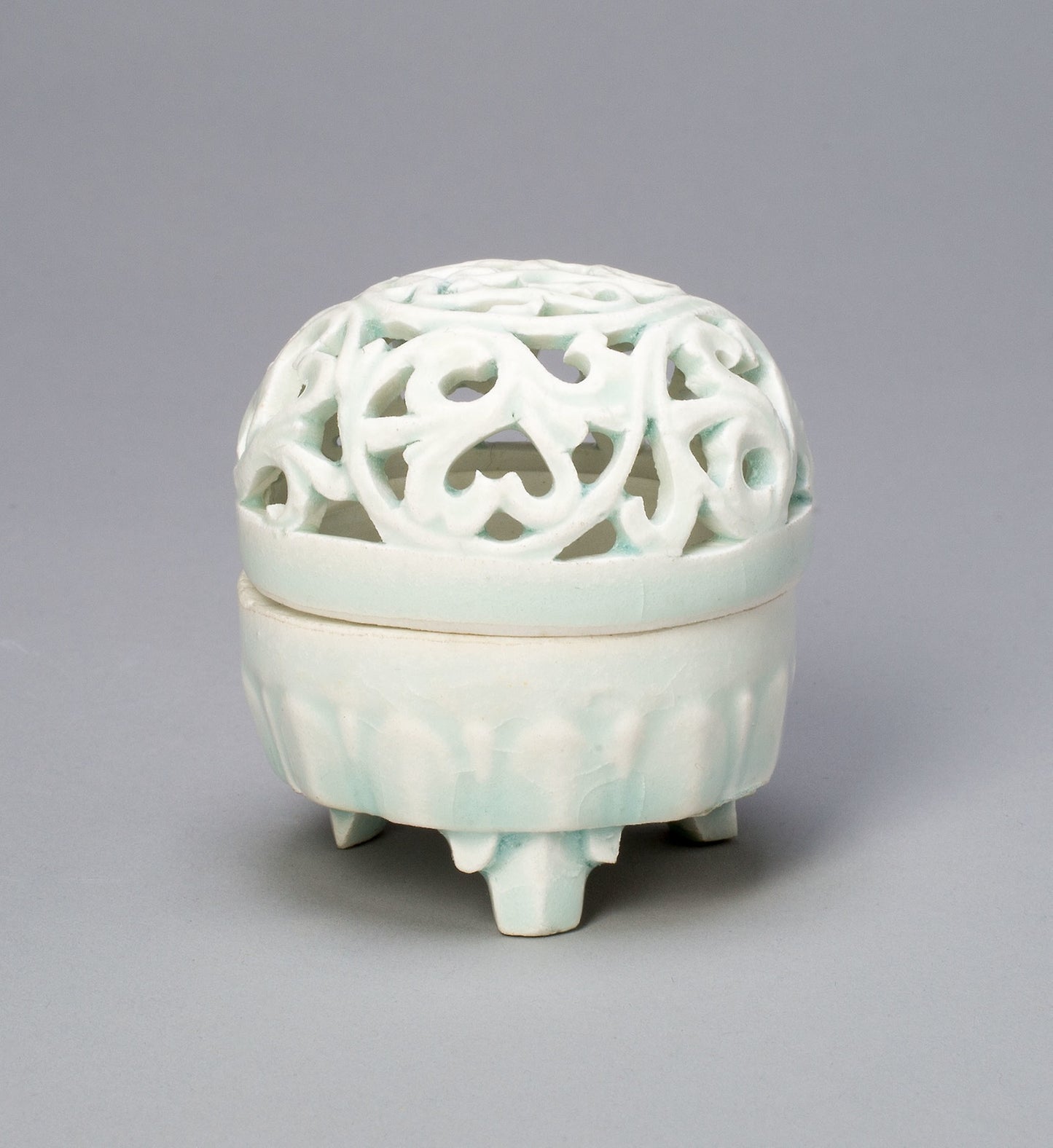 Covered Tripod Incense Burner (Censer) with Foliate Scrolls and Leafy Tendrils - China, Poster Print Wall Art