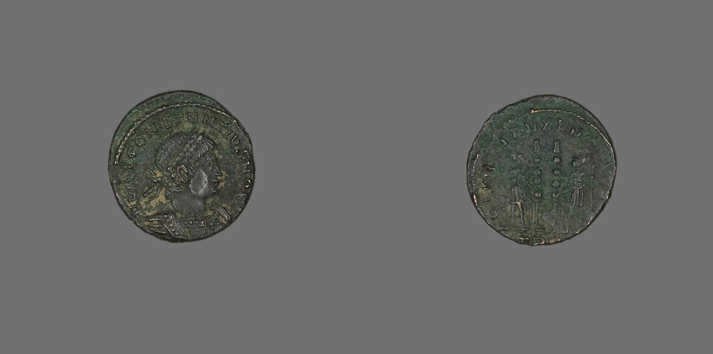 Coin Portraying Emperor Constantine II - Roman, Poster Print Wall Art