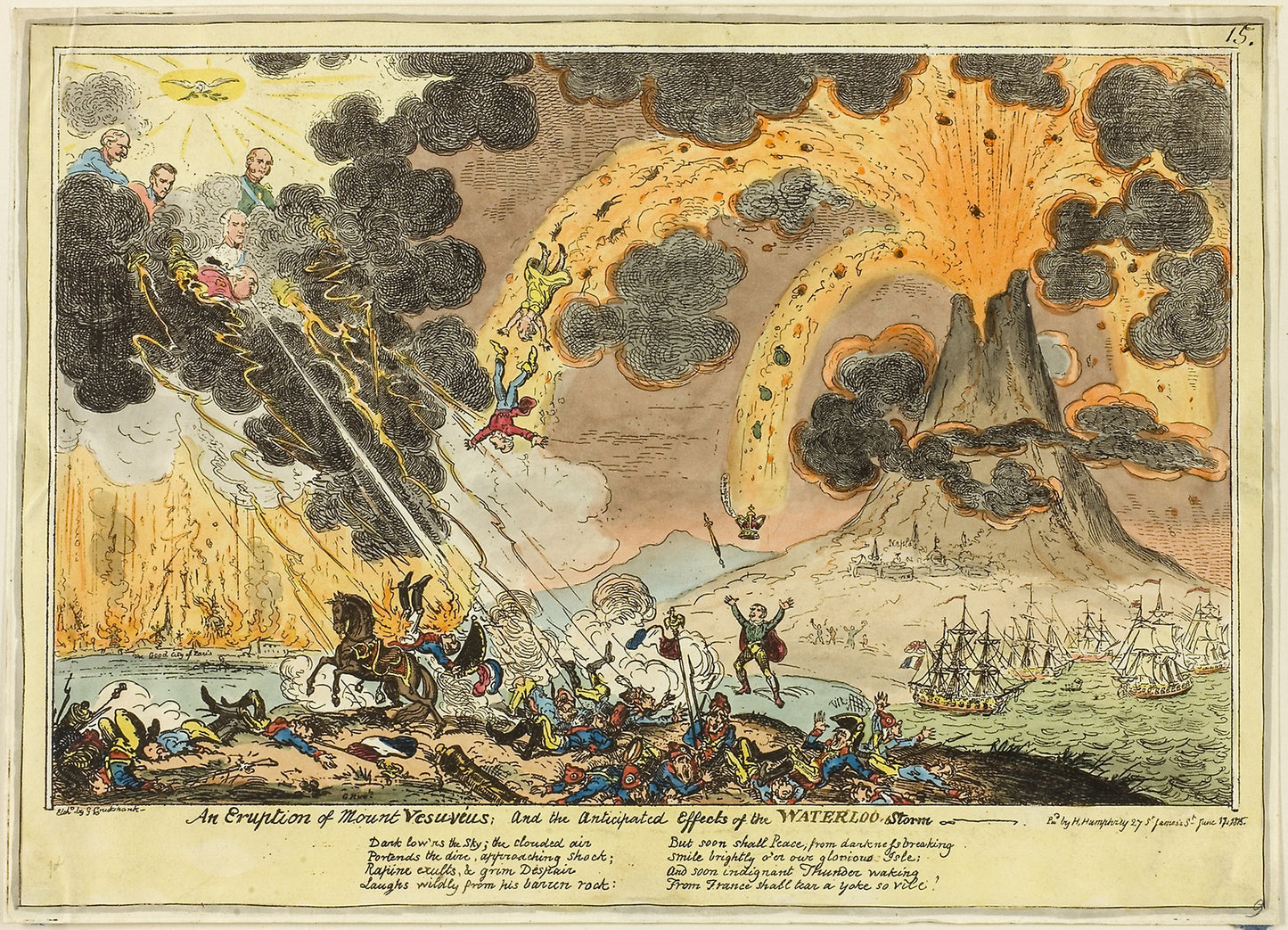 An Eruption of Mount Vesuvius: George Cruikshank (English, 1792-1878),16x12"(A3) Poster