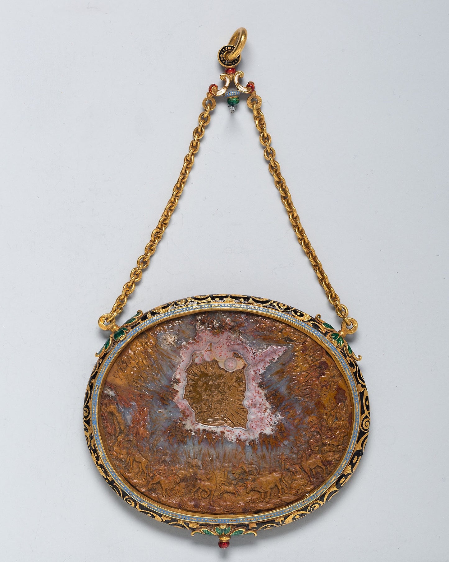 Pendant with a Cameo of Orpheus Charming the Animals - Italian, Poster Print Wall Art