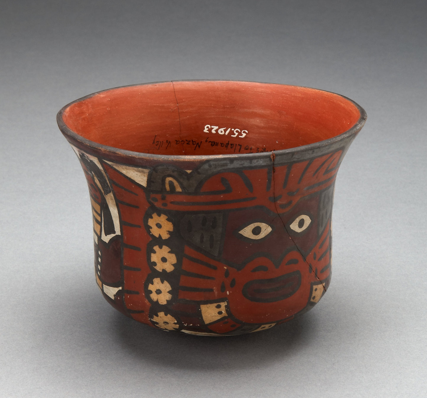 Bowl Depicting Costumed Ritual Figure Holding Staff - Nazca, Poster Print Wall Art